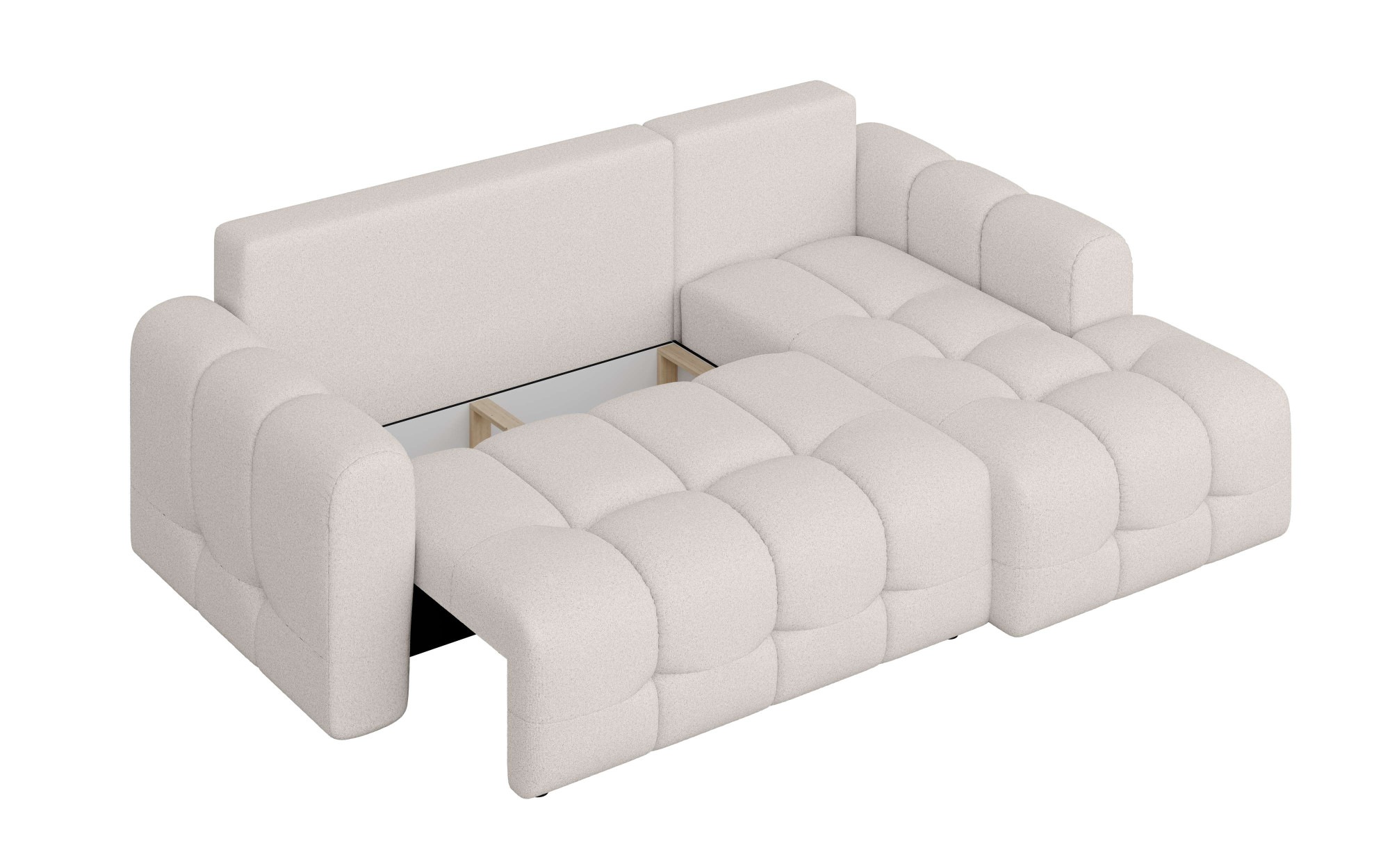 INOSIGN Ecksofa »Manilla, wahlweise mit Bettfunktion, B/T/H 265/170/91 cm«, L-Form mit Recamiere rechts/links bestellbar, Wellenunterfederung
