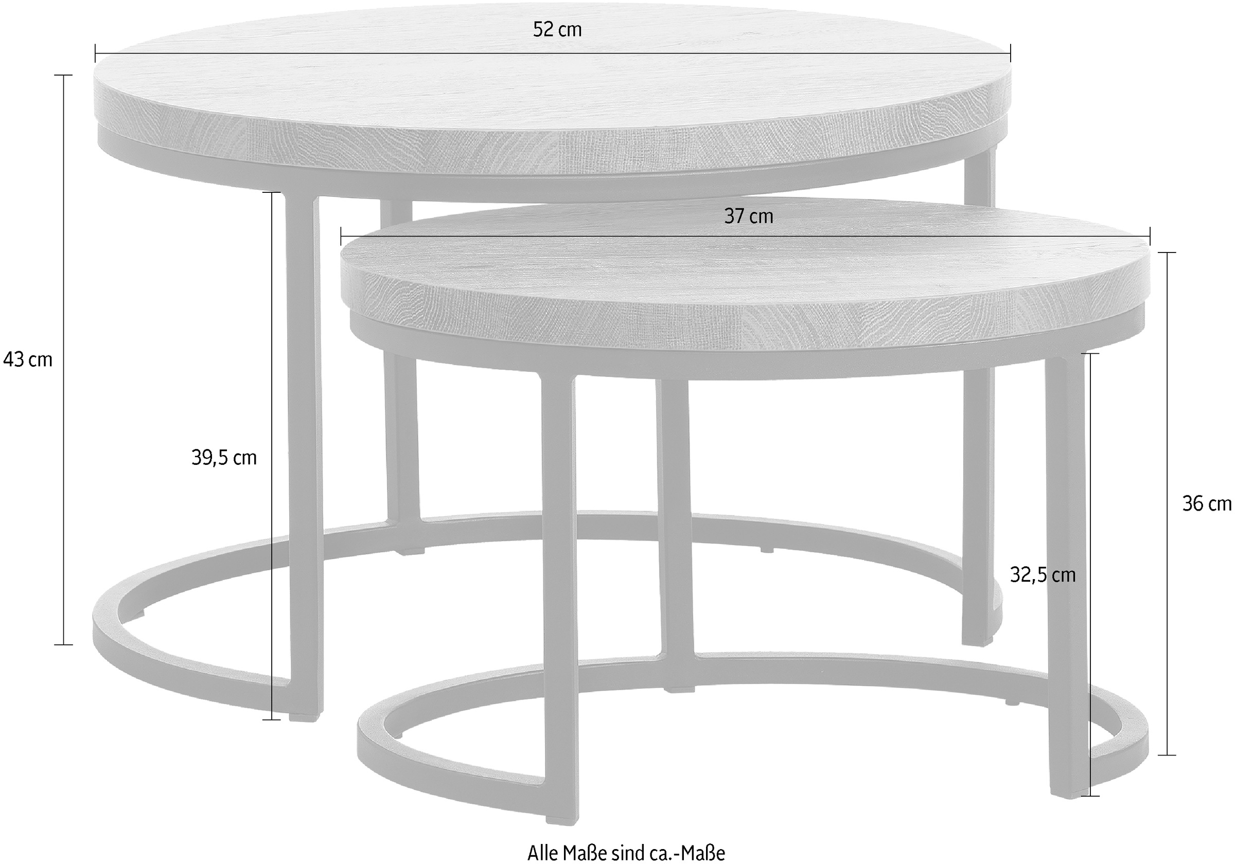 OMG Design Couchtisch »Rutger«, (Set, 1 St.), im 2er Set, variabel stellbar