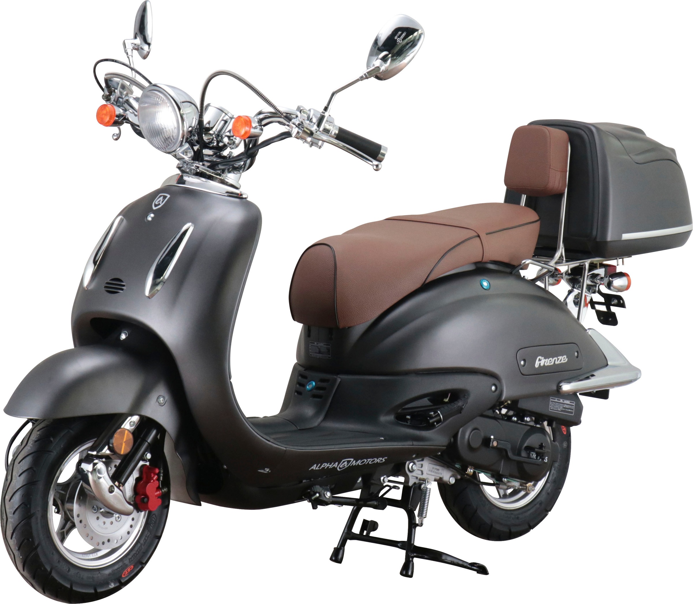 Alpha Motors Mofaroller »Retro Firenze«, 50 cm³, 25 km/h, Euro 5, 2,72 PS, (mit Topcase), mit Lenkerschloss, im Retro-Look