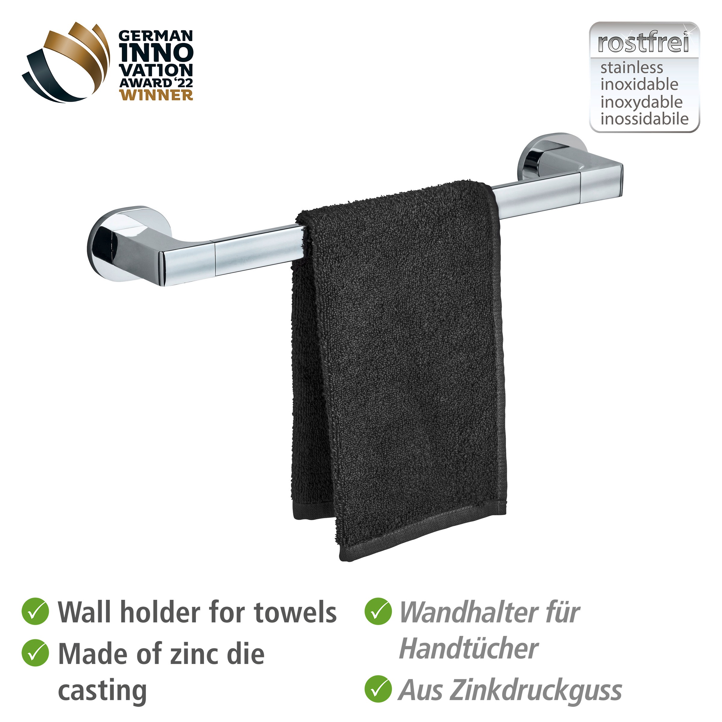 WENKO Handtuchstange »UV-Loc® Maribor«, befestigen ohne Bohren