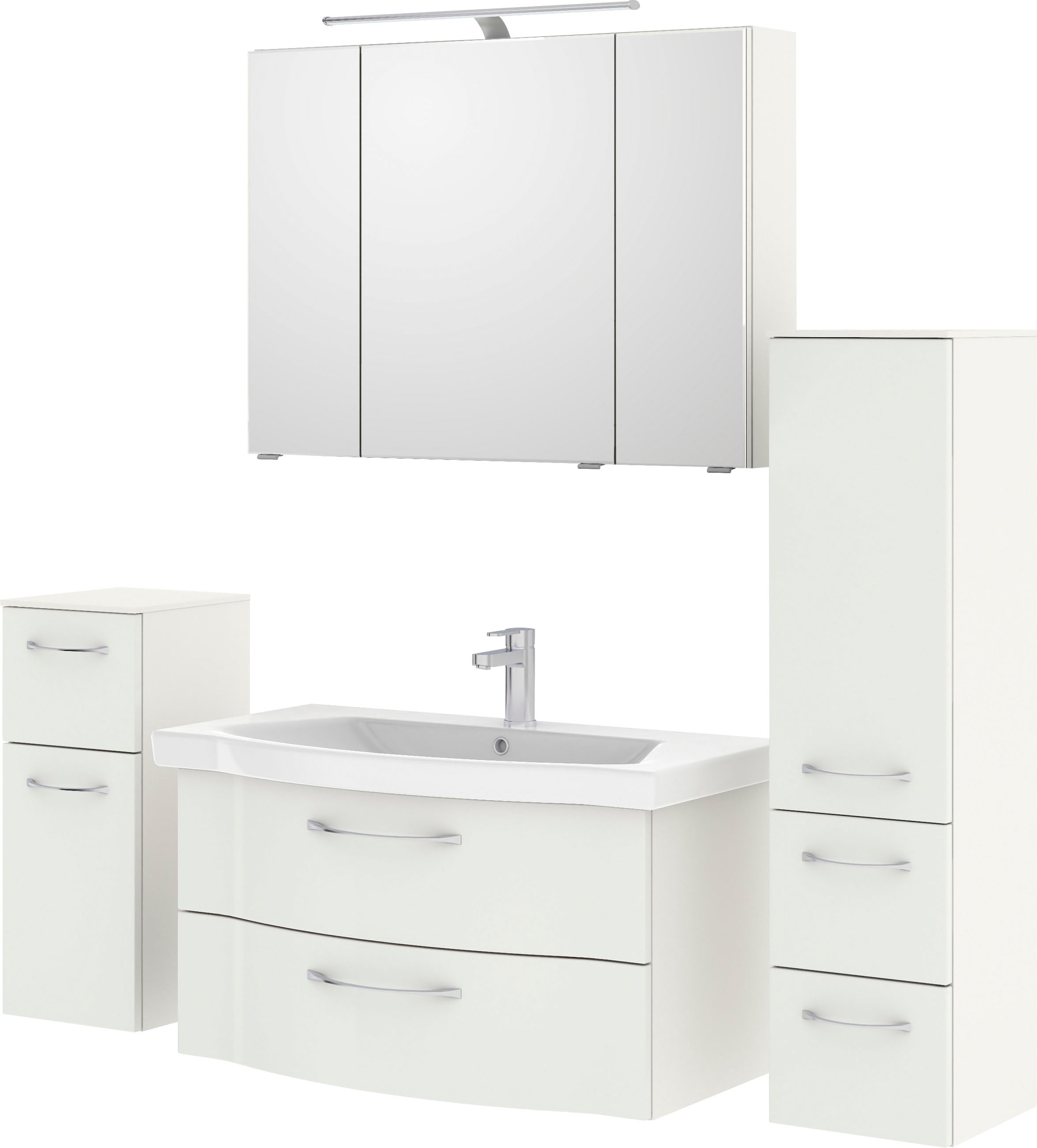 Saphir Badmöbel-Set "6005 Sprint 4-teilig, Keramik-Waschtisch mit LED-Spieg günstig online kaufen