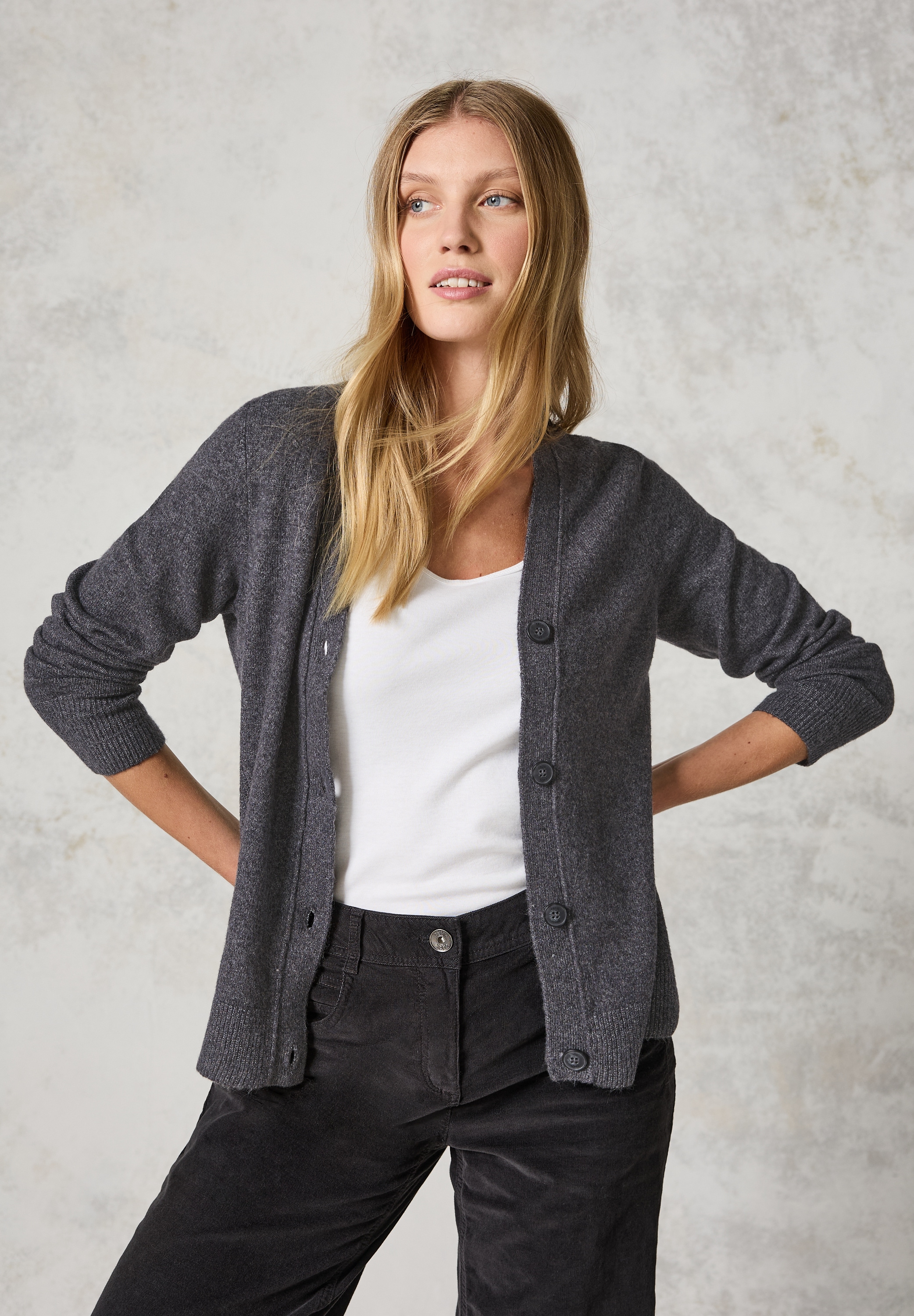 Cardigan, mit Knopfleiste