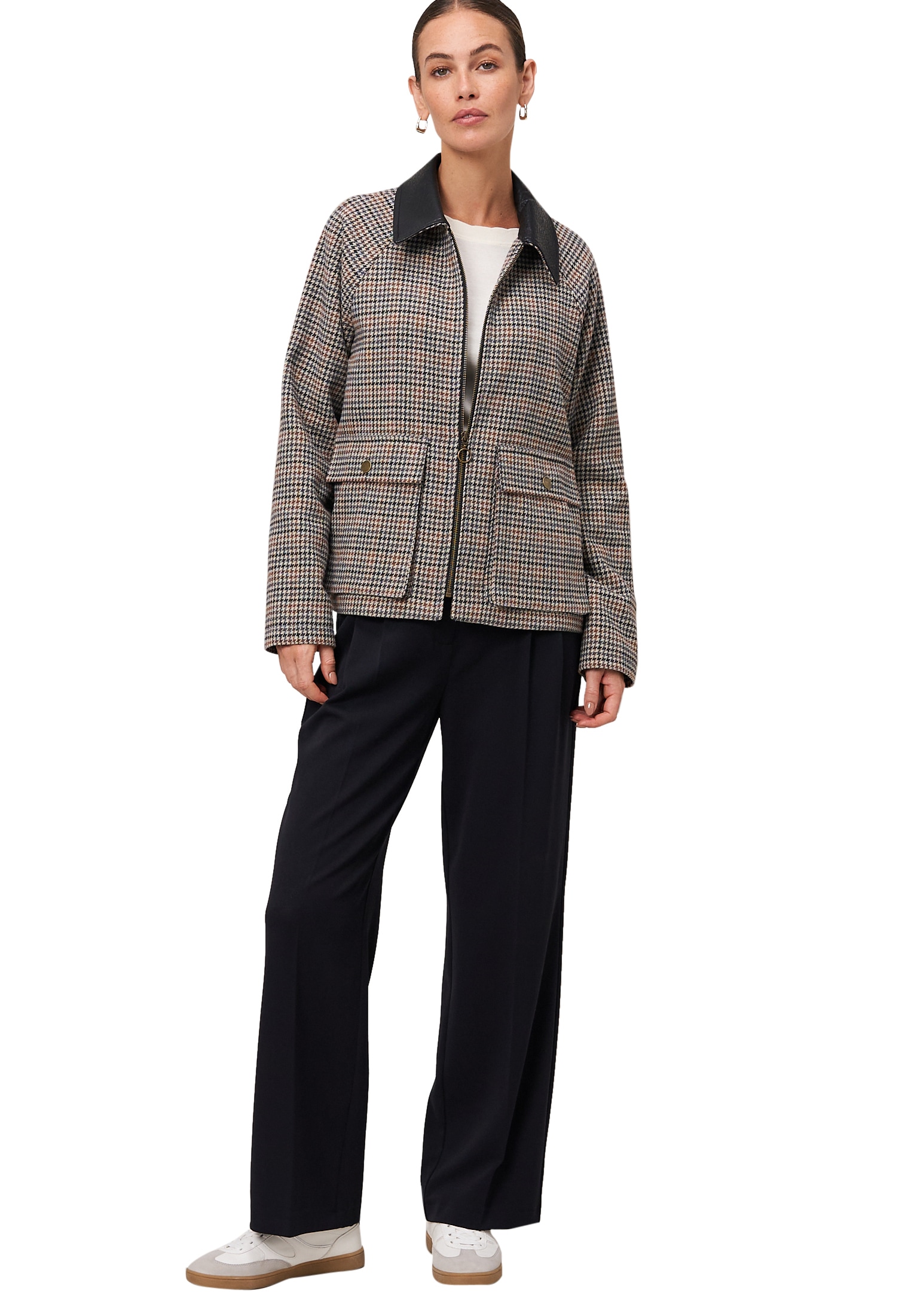 Zero Fieldjacket »zero Damen Jacke kariert mit Klappentaschen«