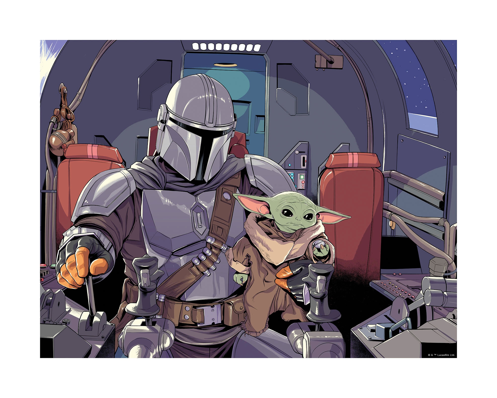 Komar Bild "Mandalorian The Child Cockpit" Disney  Star Wars 1 Stk. tlg. Wa günstig online kaufen