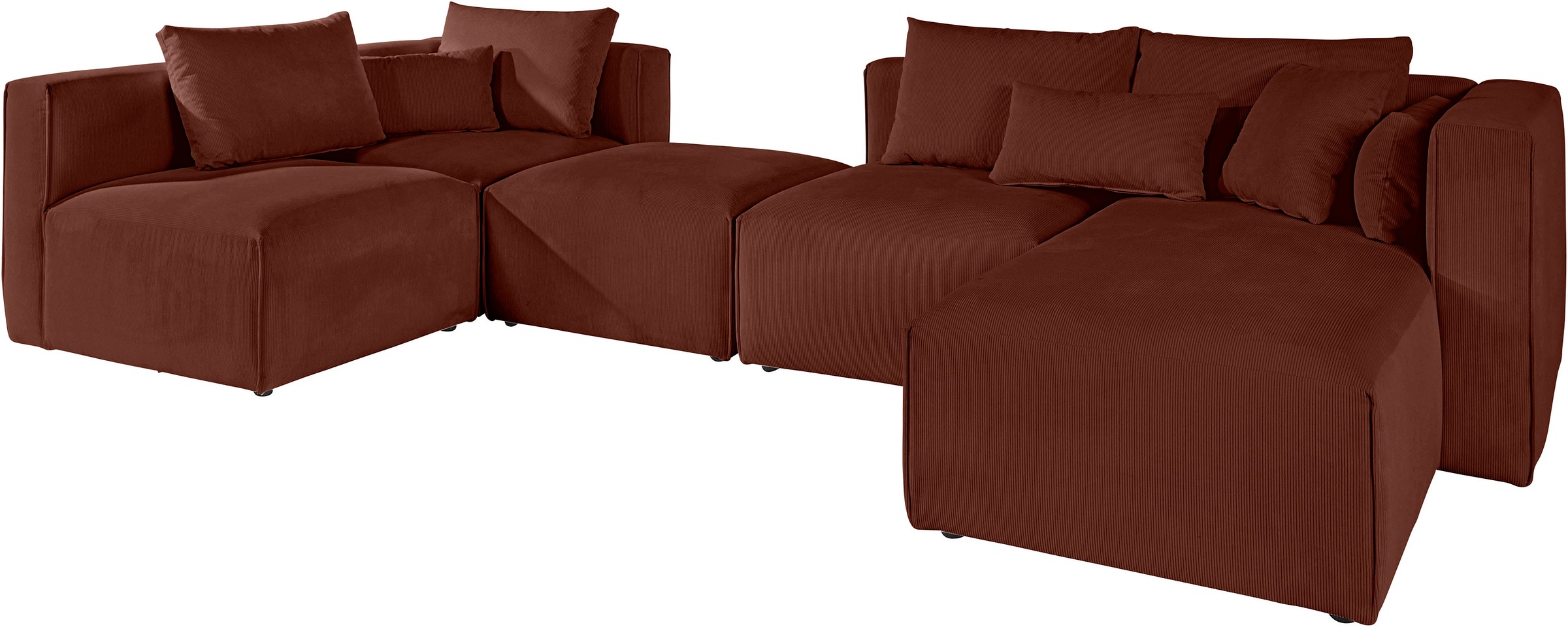 Thumbnail - Home affaire Wohnlandschaft "Comfine U-Form" zusammengesetzt aus Modulen, in 3 Stoffen und vielen Farben