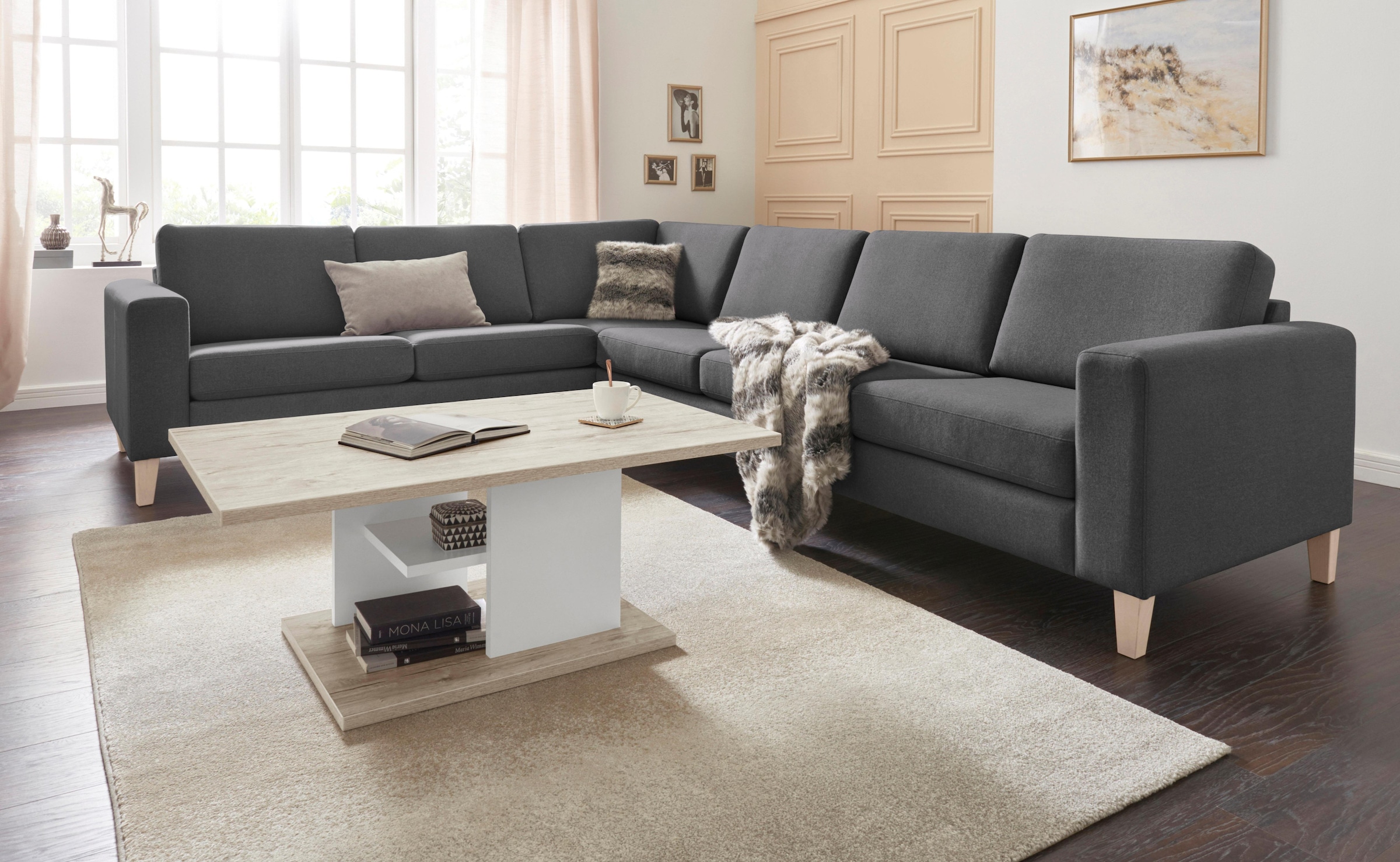 ATLANTIC home collection Ecksofa, mit Wellenunterfederung, langer Schenkel  links oder rechts montierbar kaufen | BAUR