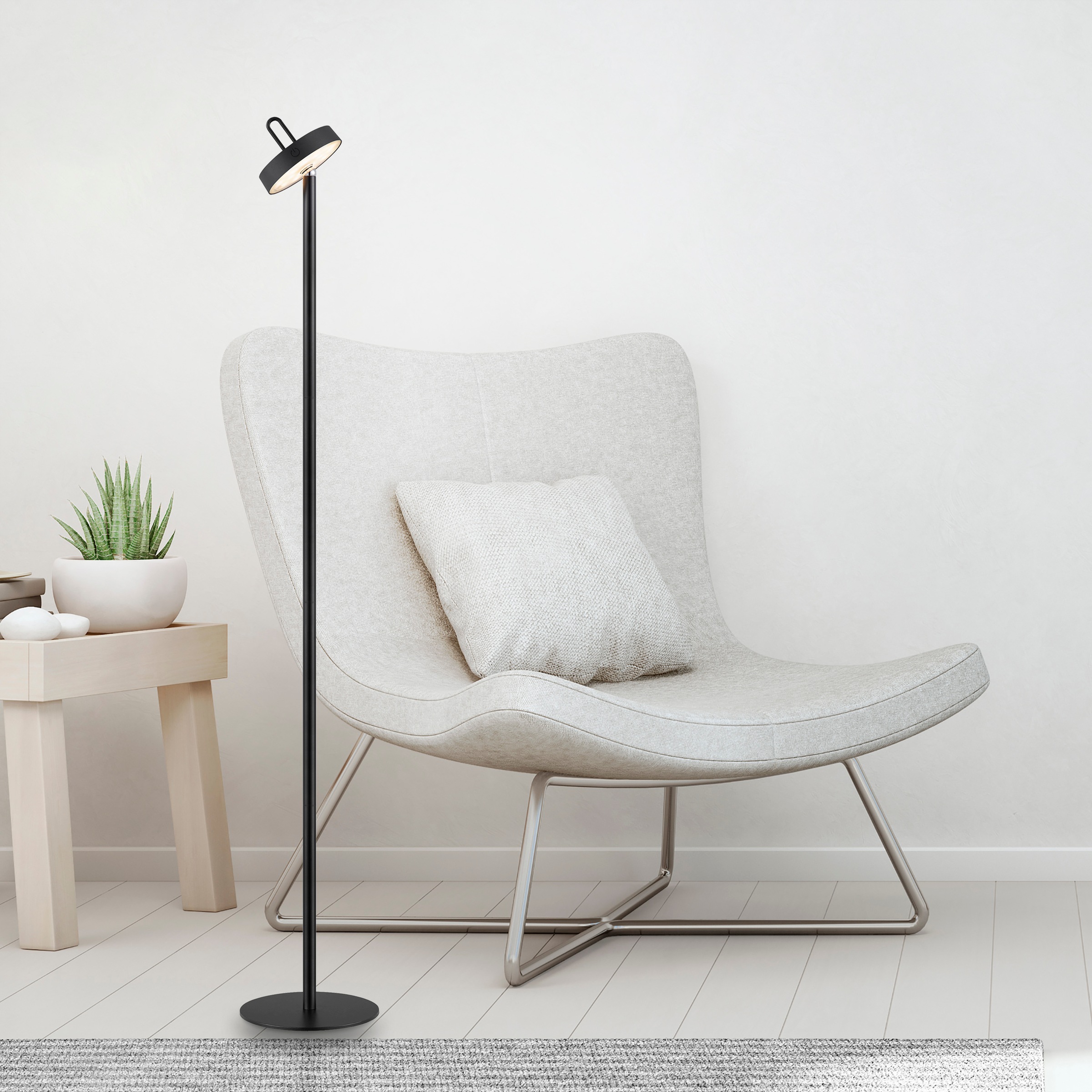 JUST LIGHT Stehlampe »AMAG«, 1 flammig, Leuchtmittel LED-Modul | LED fest integriert, Akkuleuchte