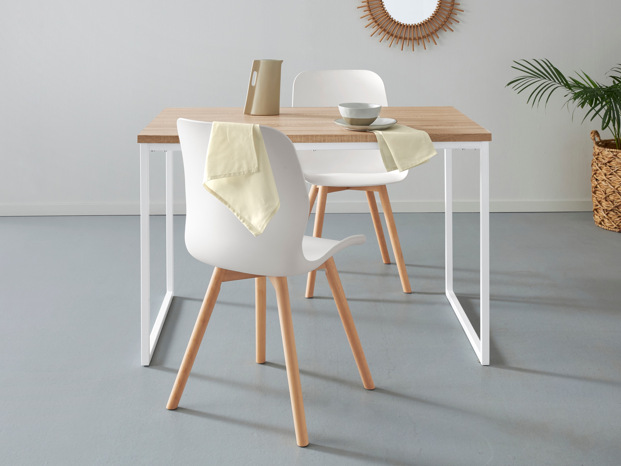 andas Esszimmerstuhl »Lendum«, 2 St., Gestell aus massiver Buche, Sitzschale aus Kunststoff, Sitzhöhe 45 cm