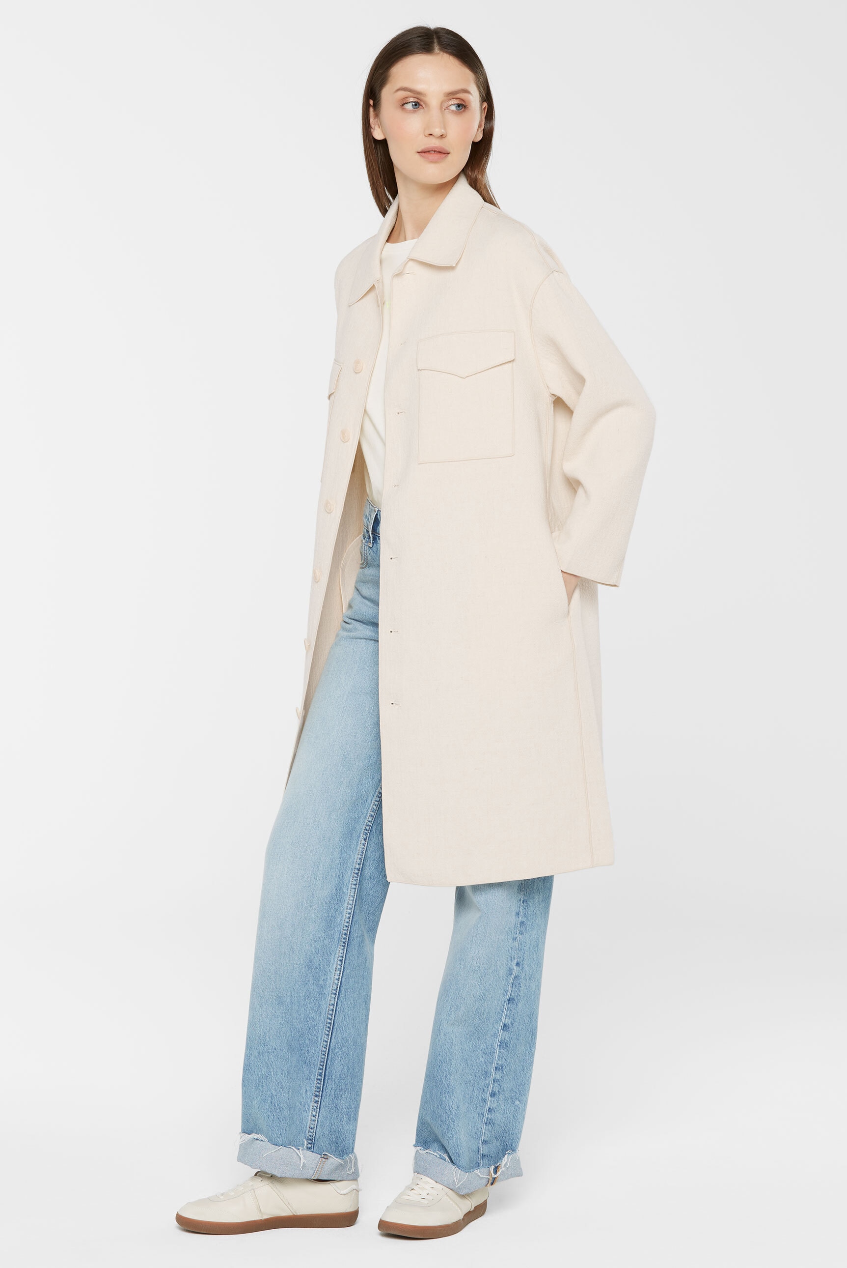 SENSES.THE LABEL Langjacke, ohne Kapuze, mit langem Gehschlitz