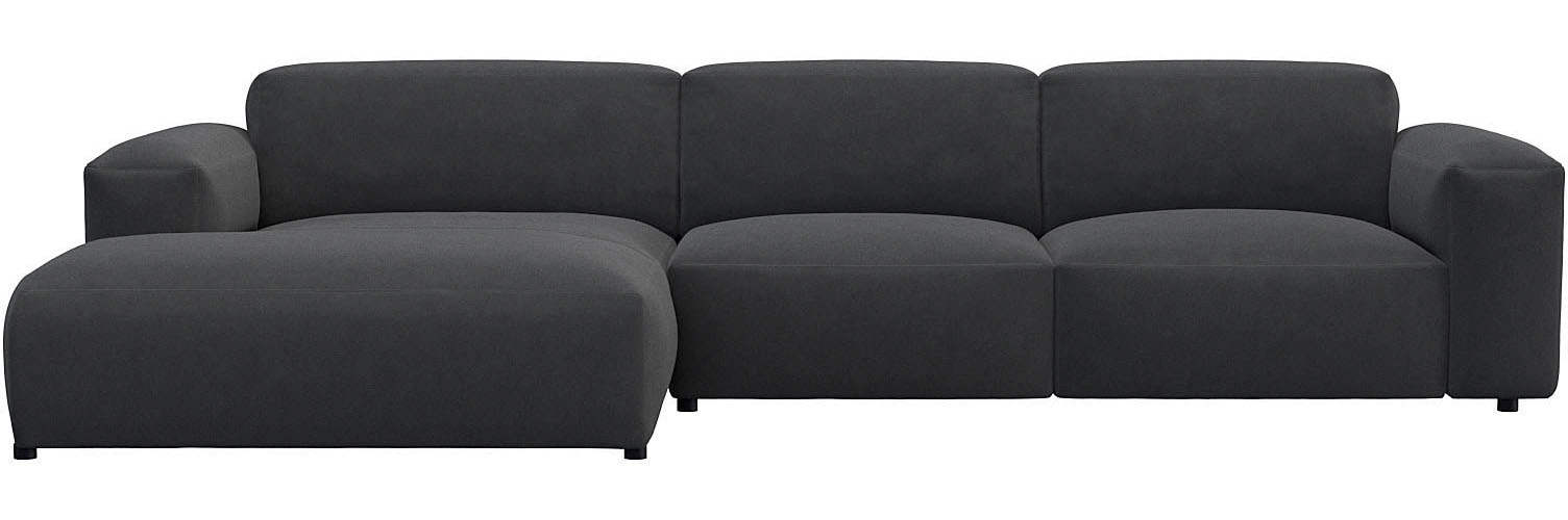 FLEXLUX Ecksofa »Lucera Chaislongue + 2,5 Sitzer«, modern & anschmiegsam, Kaltschaum, Stahl-Wellenunterfederung