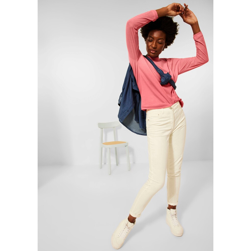 Damenmode Shirts & Sweatshirts Cecil Langarmshirt, in Melange-Optik rosa-meliert Damenmode Shirts & Sweatshirts Cecil Langarmshirt, in Melange-Optik rosa-meliert