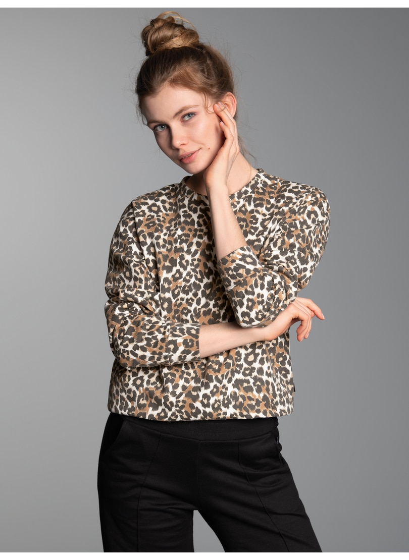 Trigema Sweatshirt "TRIGEMA Sweatshirt mit Allover-Leo-Print" günstig online kaufen