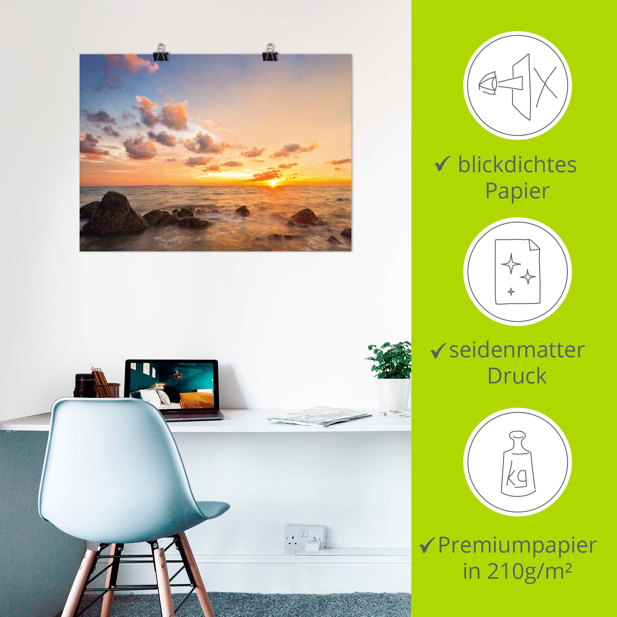Artland Wandbild »Sonnenuntergang«, Sonnenaufgang & -untergang, (1 St.), als Alubild, Outdoorbild, Leinwandbild, Poster in verschied. Größen