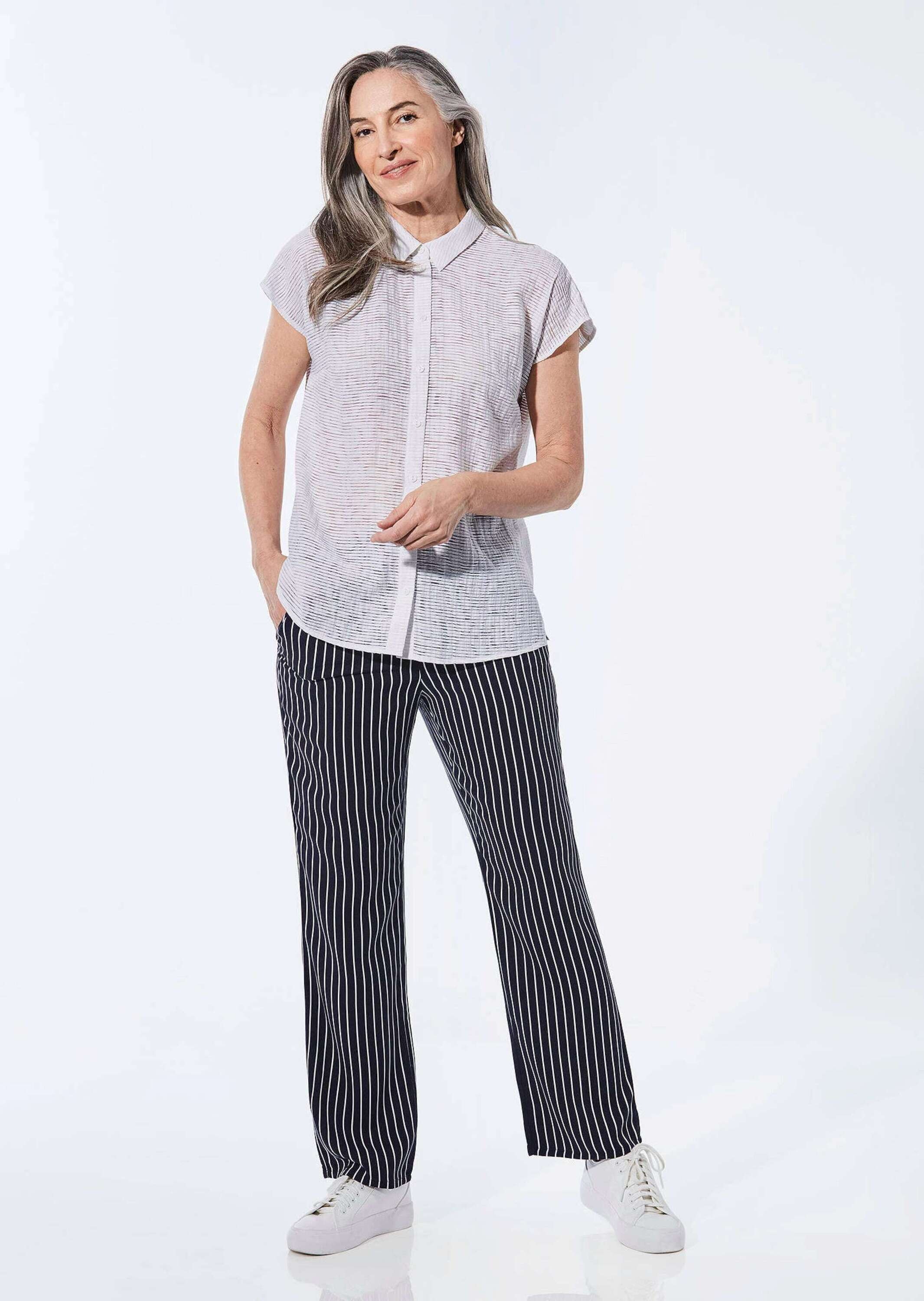 GOLDNER Hemdbluse "Kurzgröße Ausbrenner Bluse" Knöpfe günstig online kaufen