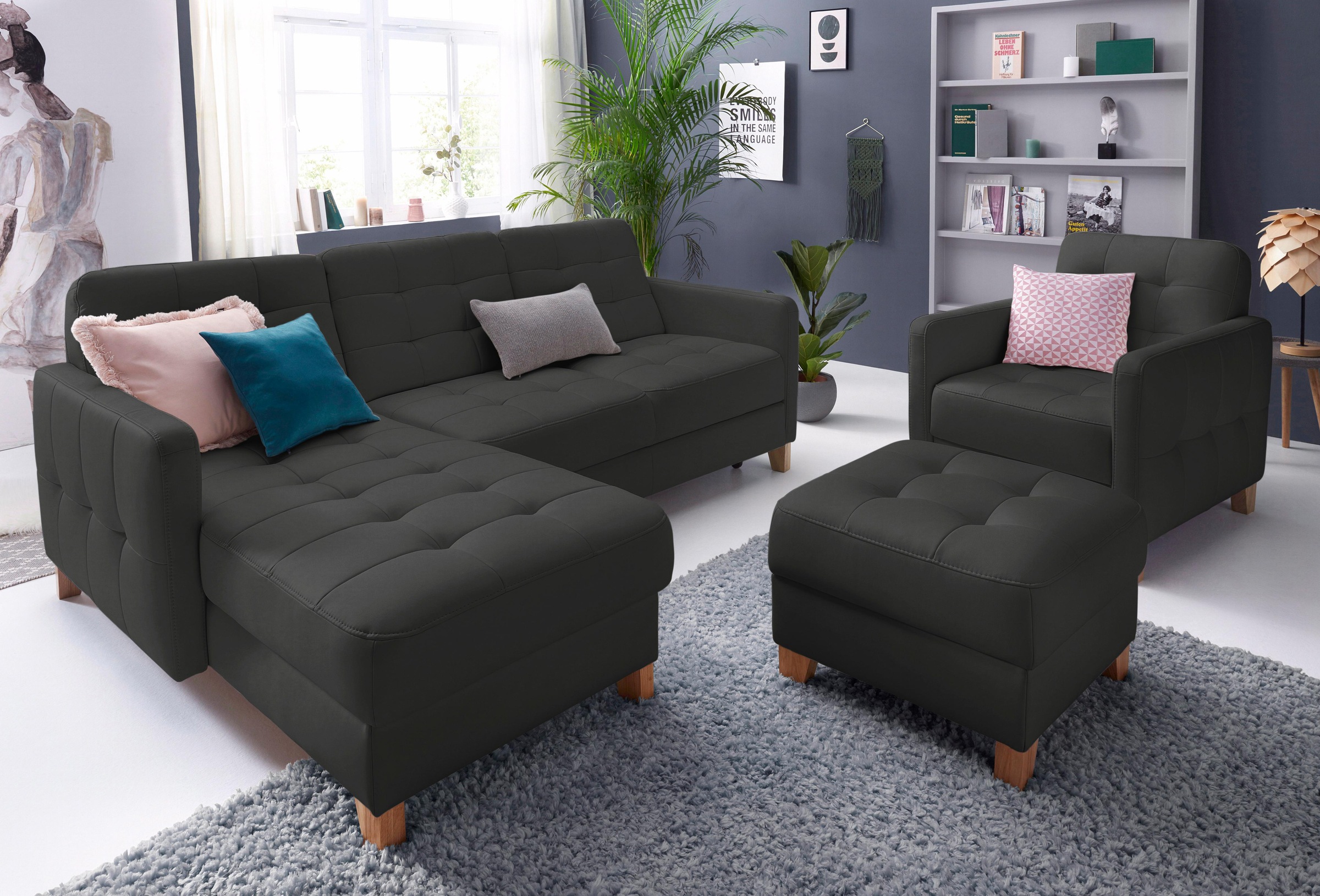 exxpo - sofa fashion Hocker »Elio bequemer Sitzkomfort und aufwendiger Detailverarbeitung«, mit Staufach unter der Sitzfläche
