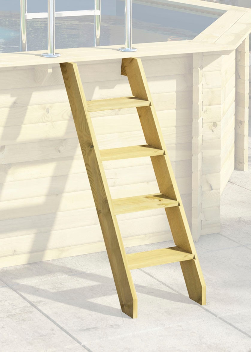 Karibu Rechteckpool »Malta BxLxH: 353x530x124 cm«, (Set, 5 tlg.), 44 mm starke kesseldruckimprägnierte Holzbohlen aus Fichtenholz
