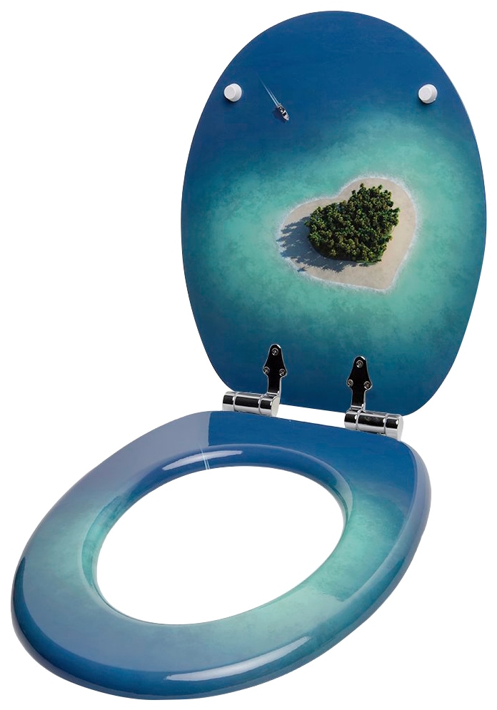 Sanilo Badaccessoire-Set »Dream Island«, (Komplett-Set, 3 tlg.), bestehend aus WC-Sitz, Badteppich und Waschbeckenstöpsel