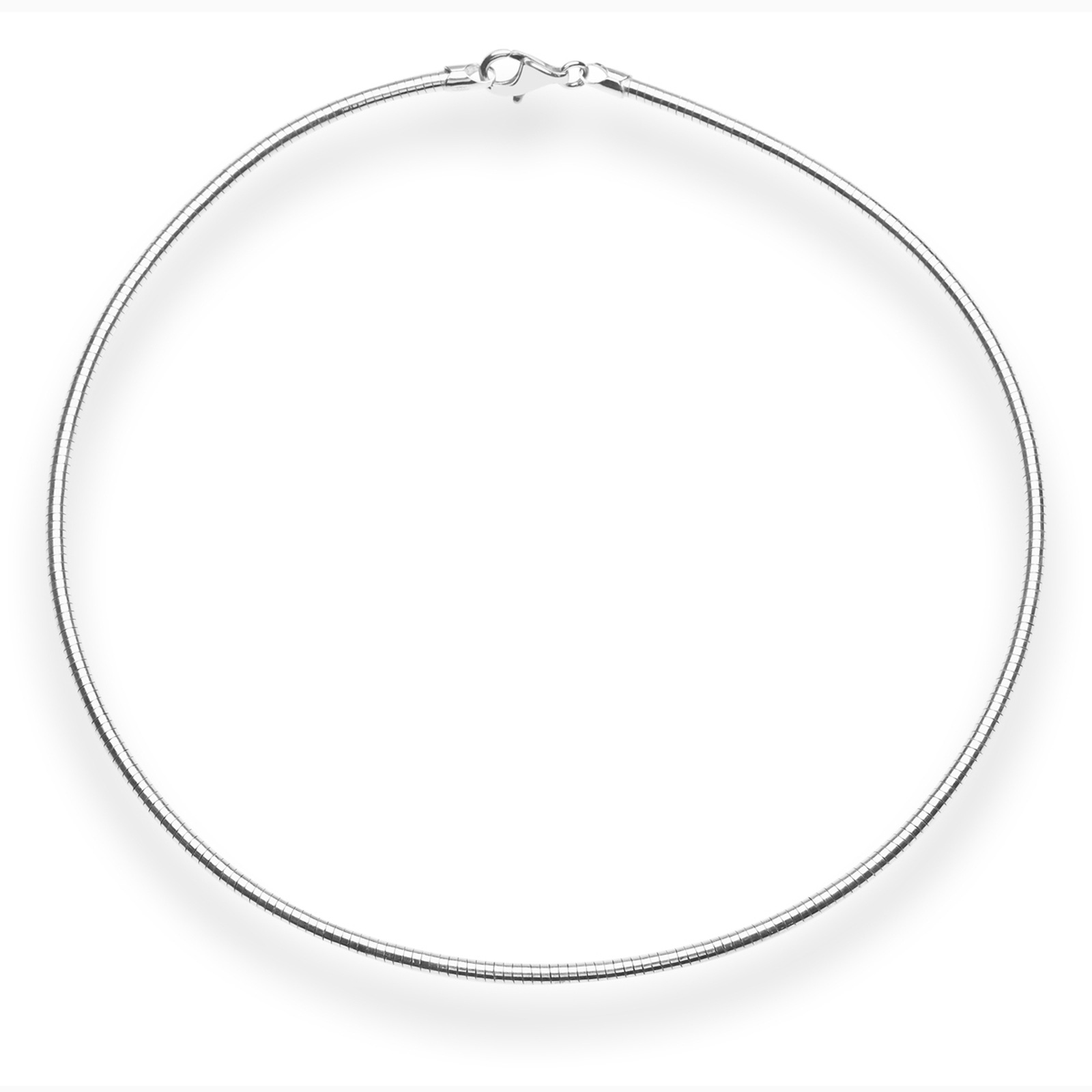 OSTSEE-SCHMUCK Damen Halsreif "Ostsee-Schmuck Halsreif Omega 3,0 mm Halsreif Omega 3,0 mm", 45cm, Silber 925 (Sterlingsilber), L: 42, silber, Silber