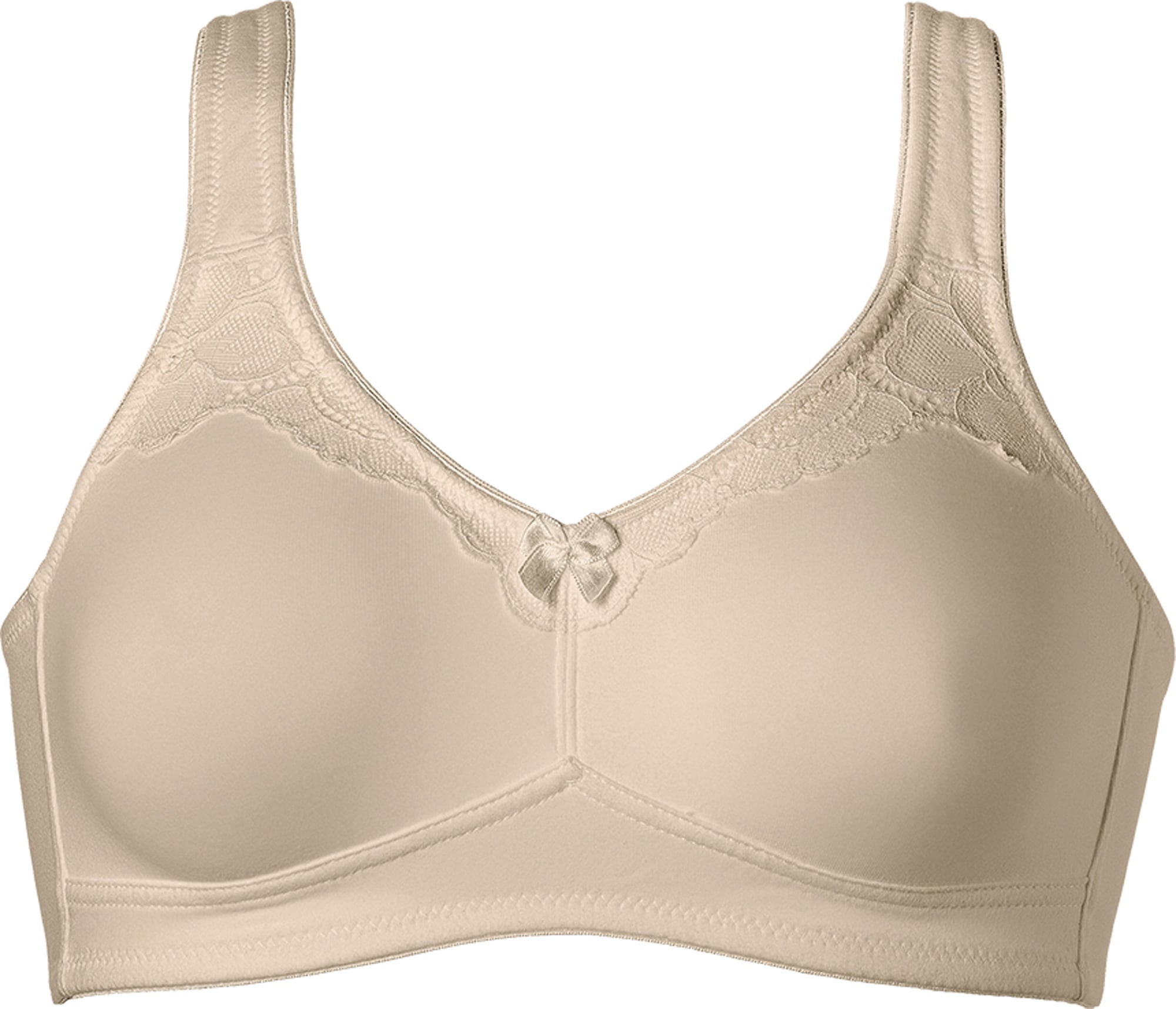 Naturana Bügelloser BH "Cotton" ohne Bügel, mit Spitze, mit Schleife, mit Cup, Baumwollmix