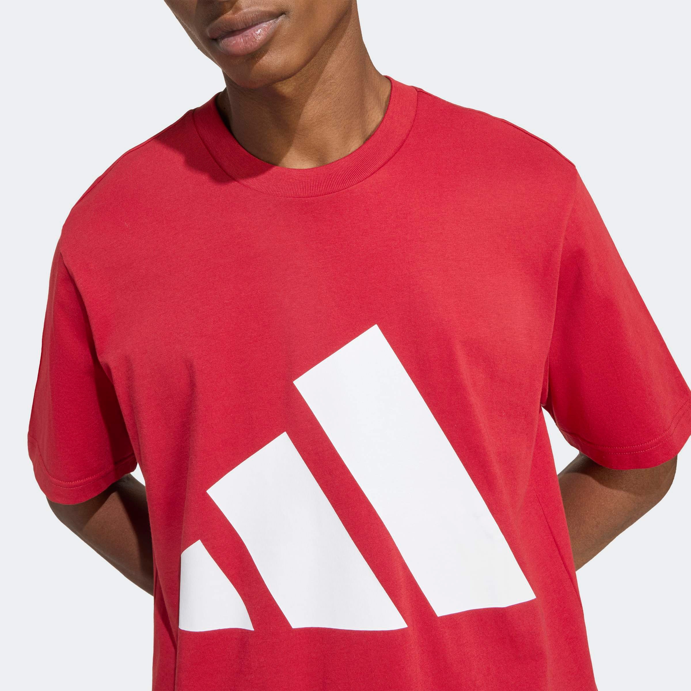 T-Shirt ADIDAS SPORTSWEAR "ESSENTIALS BIG LOGO", Herren, Gr. S, active maroon, weiß, Obermaterial: 100% Baumwolle, normal, Rundhals, Shirts T-Shirt, klassische Silhouette, mit Rundhalsausschnitt 3