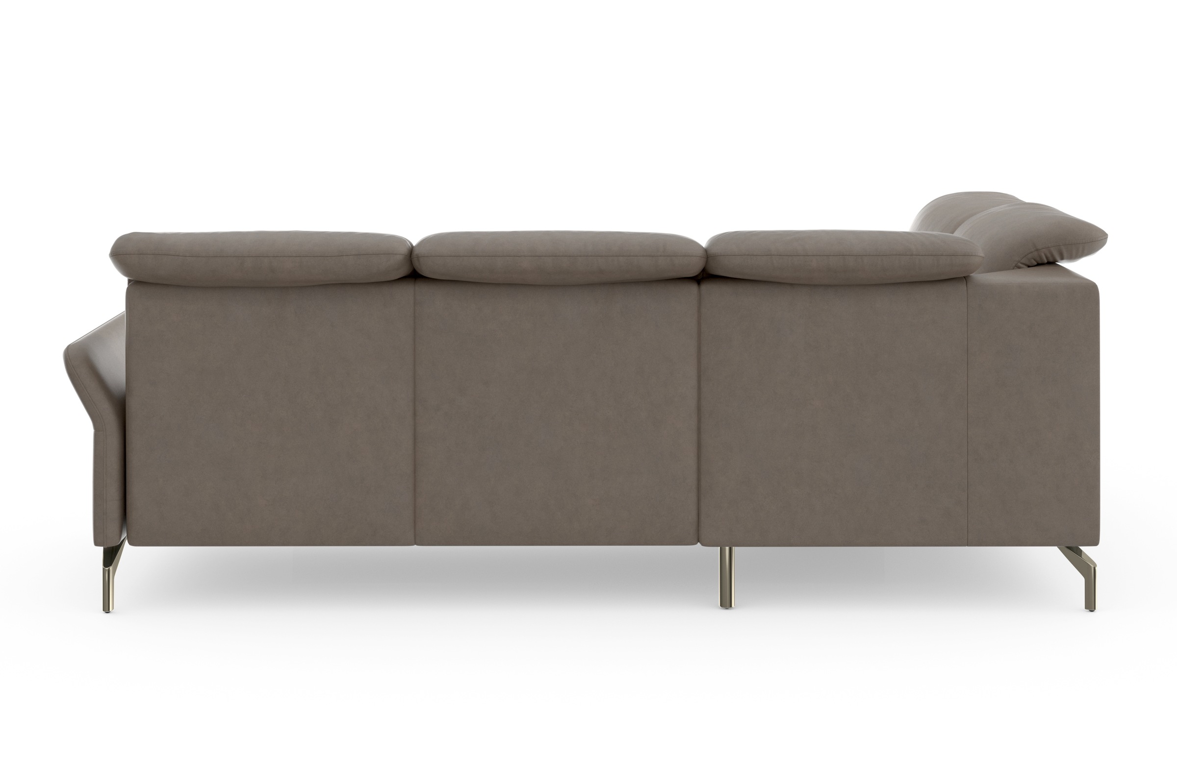 sit&more Ecksofa »Fashion L-Form«, wahlweise mit Kopfteilverstellung, Vorziehsitz, motorisch, Nickelfüße