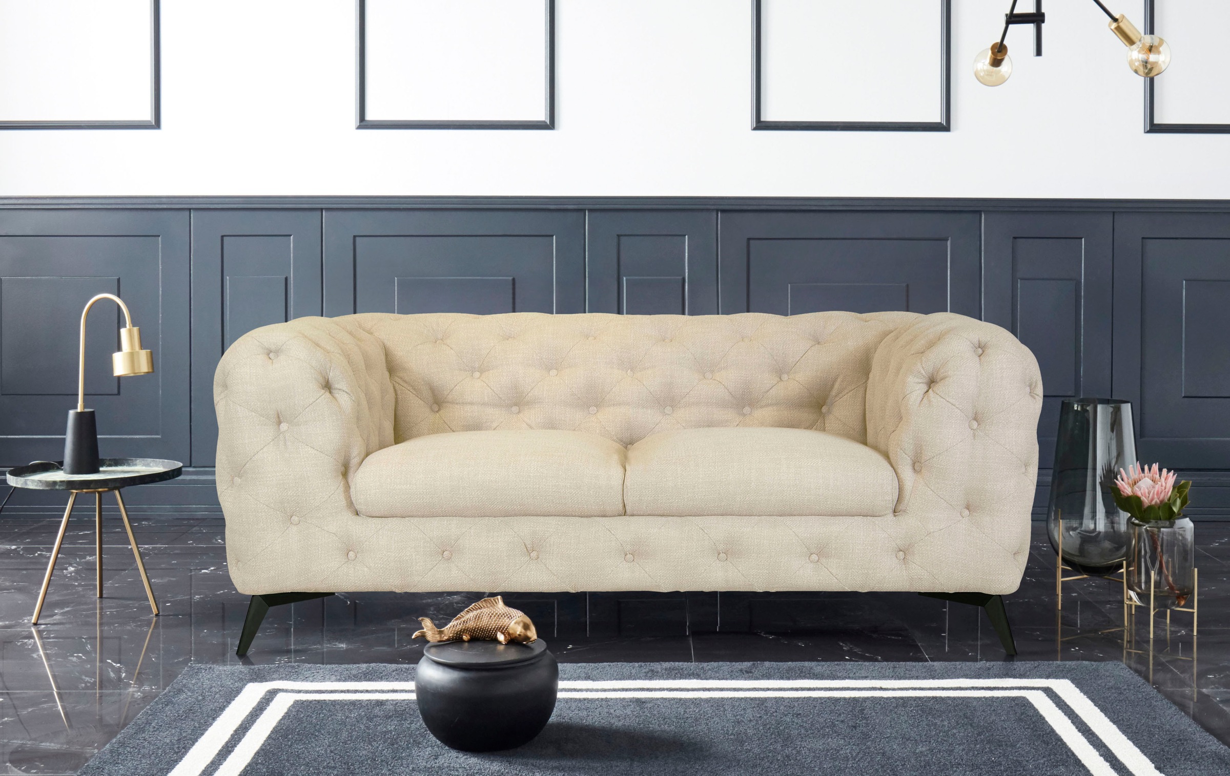 Home affaire Chesterfield-Sofa "Glynis" aufwändige Knopfheftung, moderne Ch günstig online kaufen