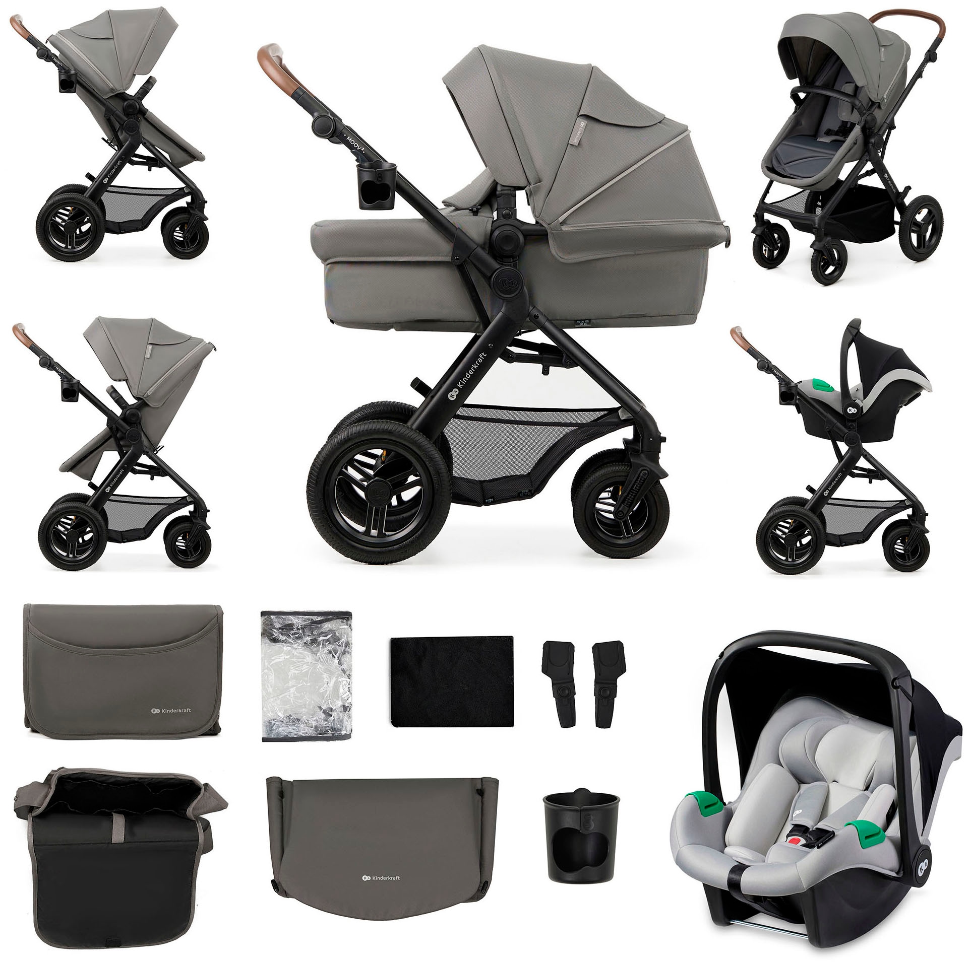 Kinderkraft Kombi-Kinderwagen »MOOV 2 Air 3IN1« 27 kg mit Luftreifen