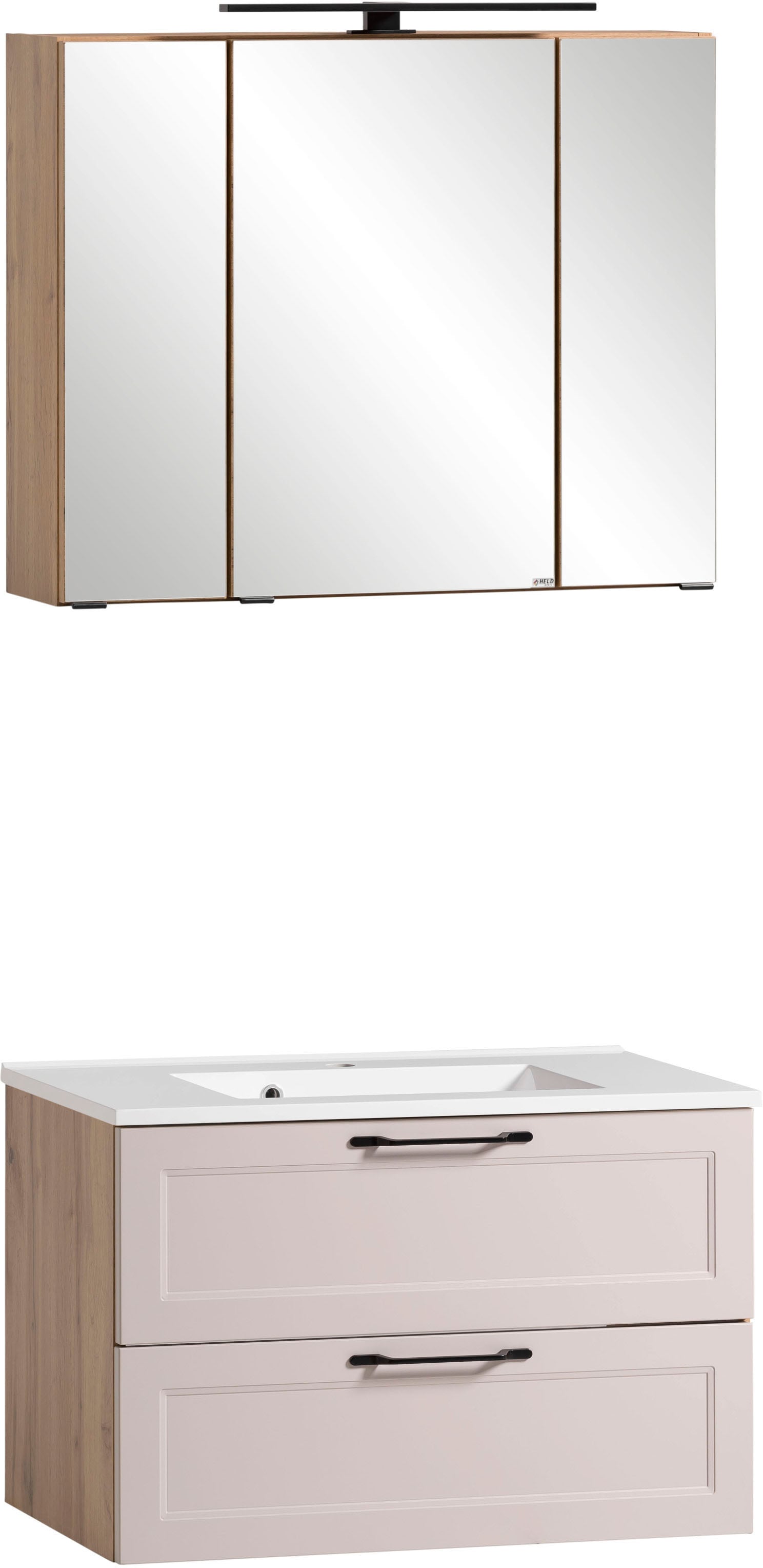 welltime Badmöbel-Set »Lana«, (Komplett-Set, 2 St.), Badezimmer-Set, 2-teilig, inkl. Waschbecken, 80 cm breit