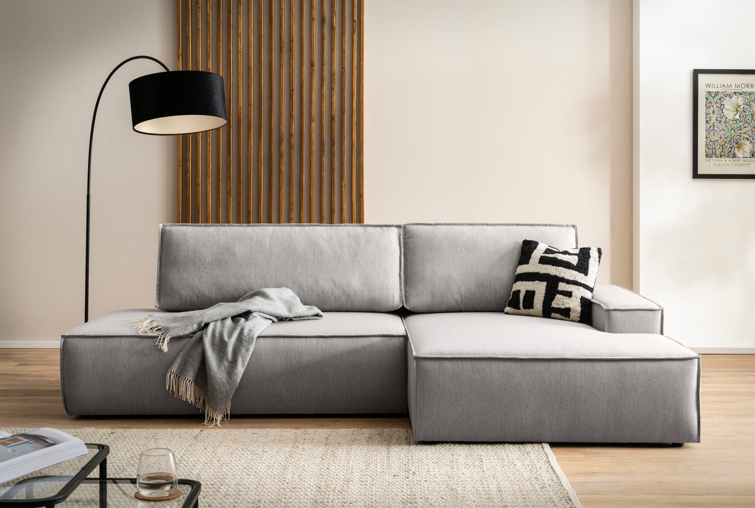 Home affaire Ecksofa "SHERWOOD, Schlafsofa in L-Form offen (275cm), Cord, L günstig online kaufen