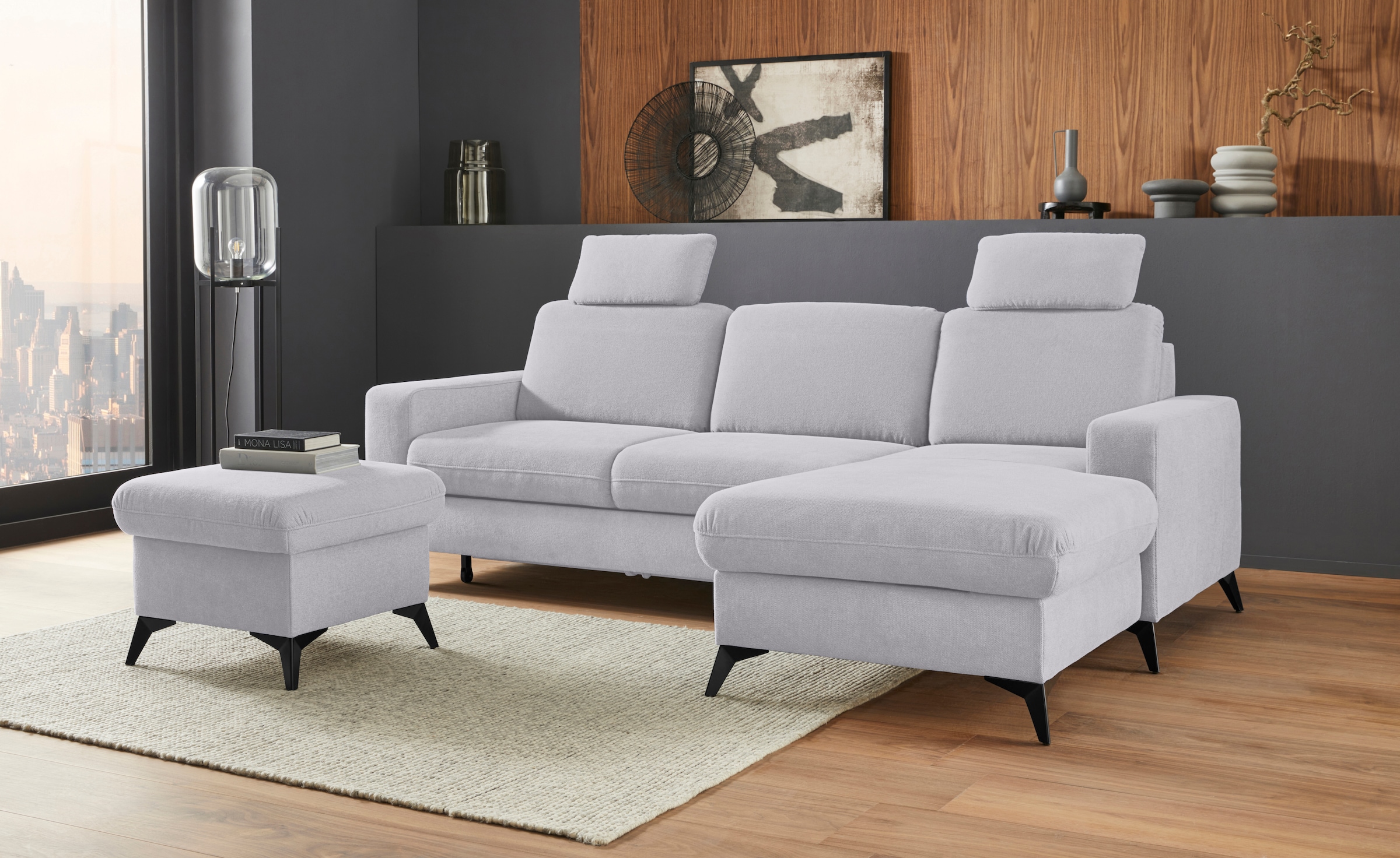 Places of Style Ecksofa "Lolland L-Form", Wahlweise mit Bettfunktion und Be günstig online kaufen