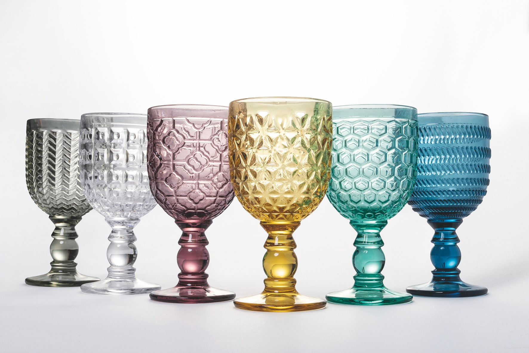 Villa d'Este Weinglas »Geometrie«, (Set, 6 tlg.), Gläser-Set, 6-teilig, Inhalt 280 ml
