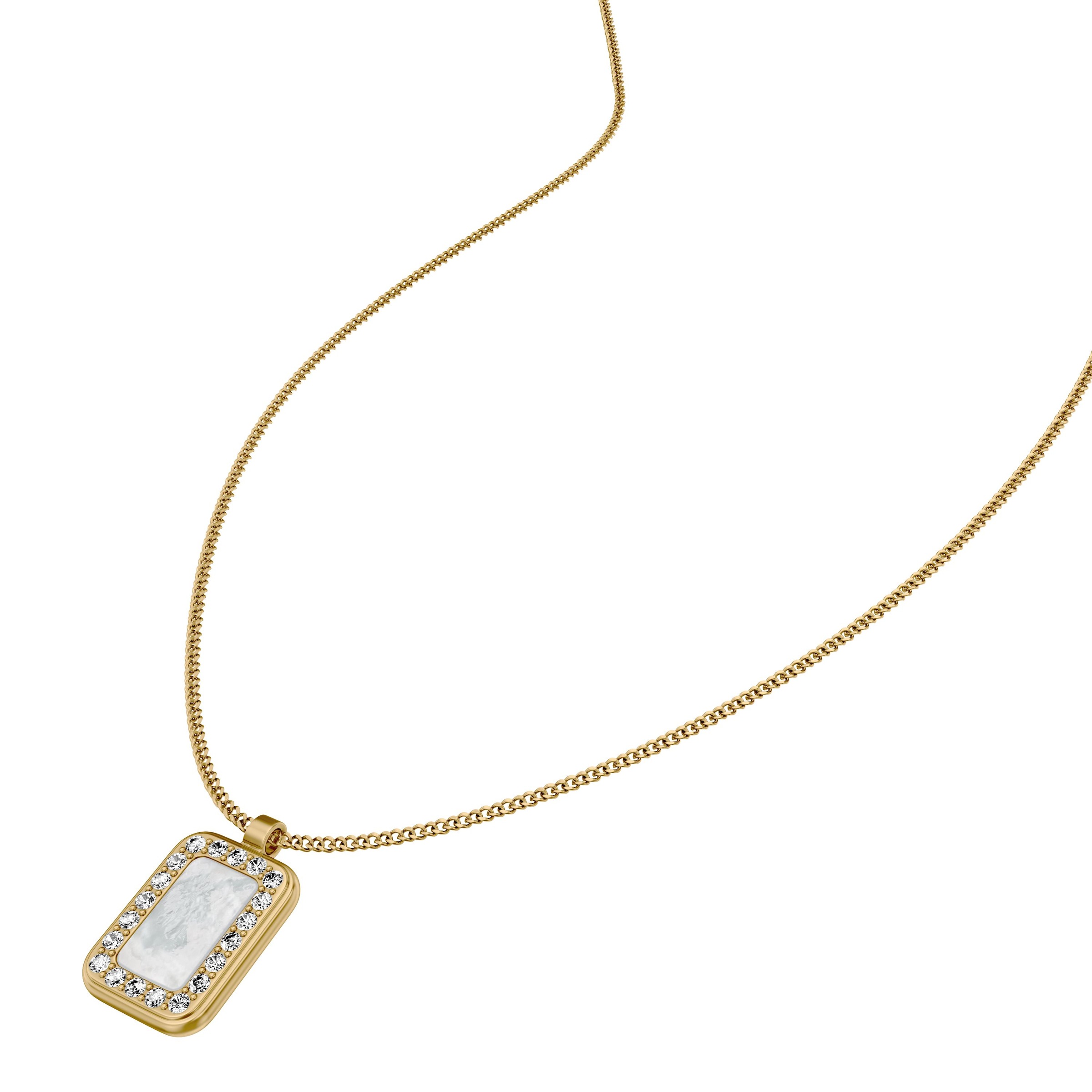 Fossil Kette mit Anhänger »Raquel« mit Glasstein - mit Perlmutt
