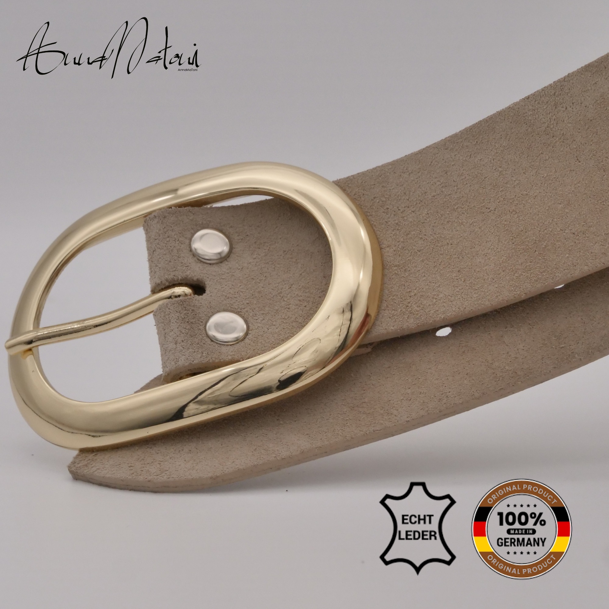 Thumbnail - AnnaMatoni Ledergürtel "AnnaMatoni Damen Ledergürtel in hochwertigem Velour Leder 4cm"