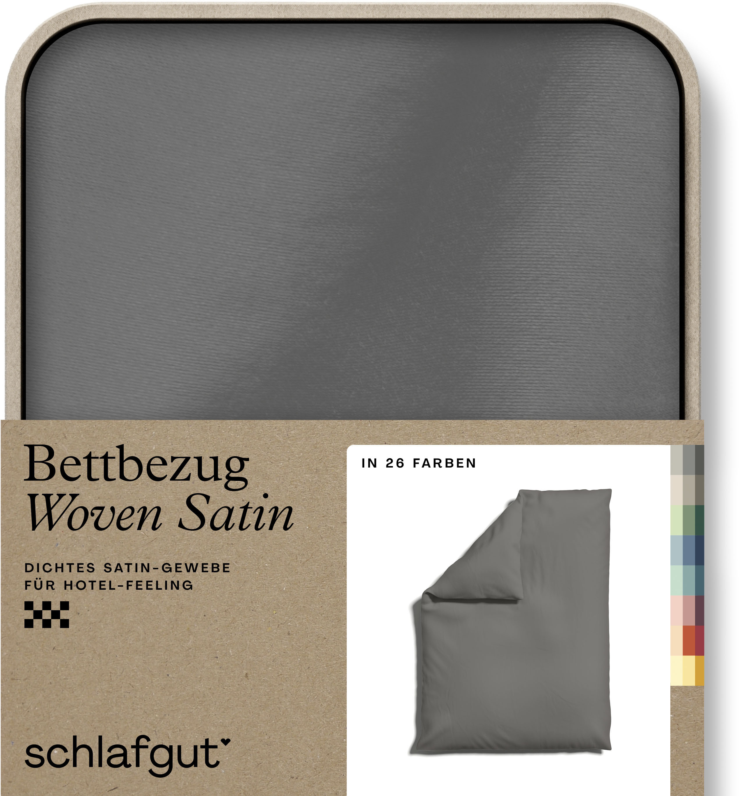 Schlafgut Bettbezug "Premium Woven Satin, 100% Baumwolle, Fadendichte 300TC" besonders dicht gewebt, Mix & Match: passender Kissenbezug erhältlich