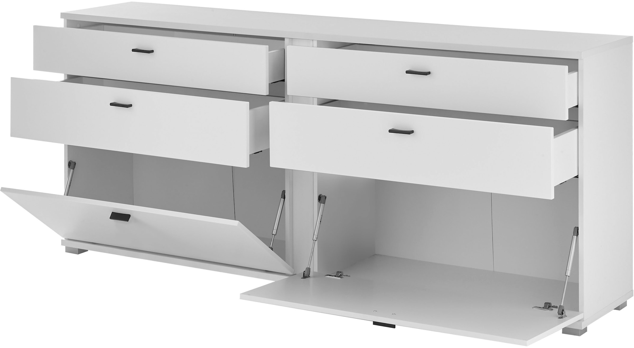 INOSIGN Sideboard »LONG ISLAND«, (1 St.), in moderner Trendfarbe,inklusive senkrechter Beleuchtung,Breite 200 cm