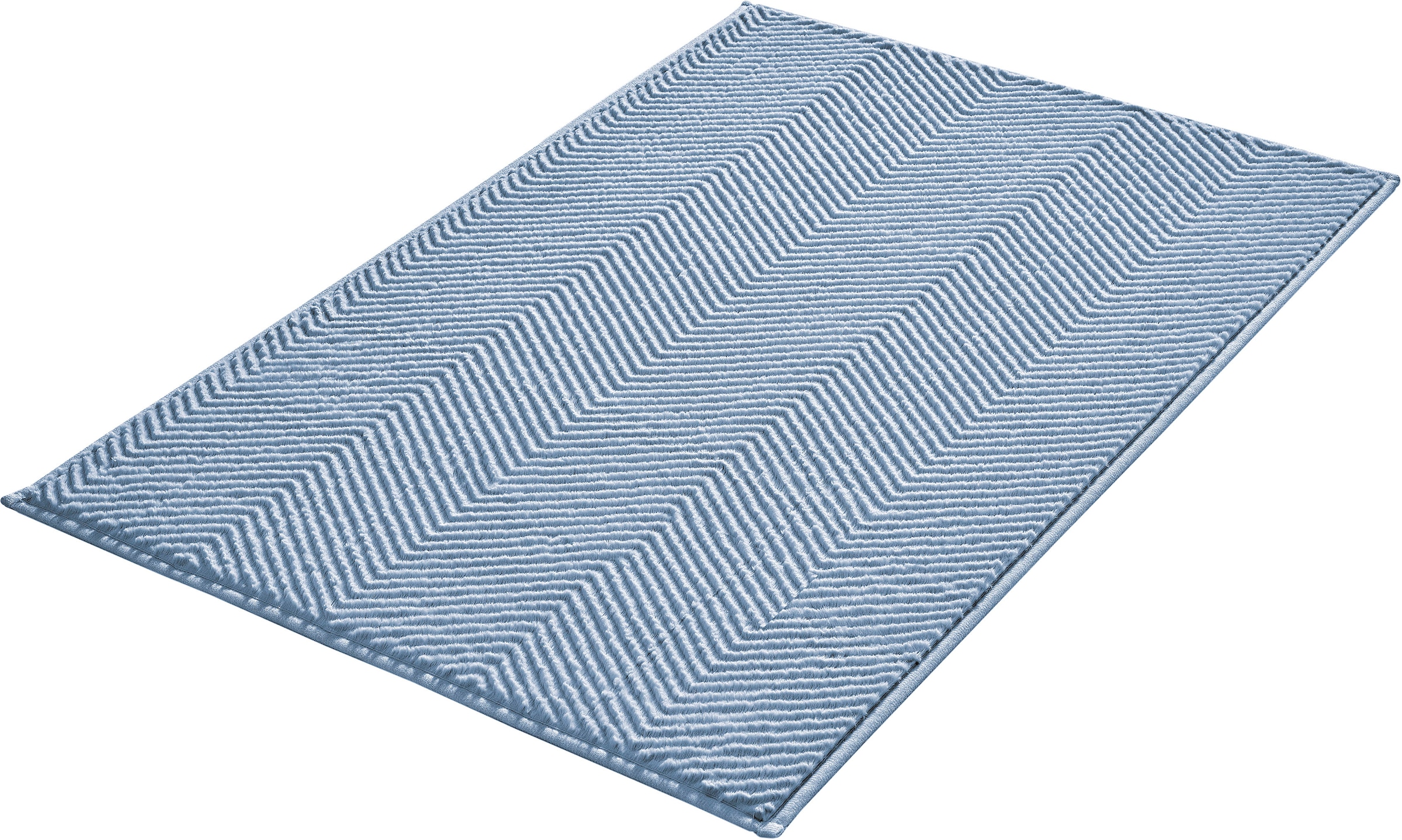 Kleine Wolke Badematte "Zigzag", rutschhemmend beschichtet, fußbodenheizungsgeeignet, Badteppich, Uni-Farben, modernes Z