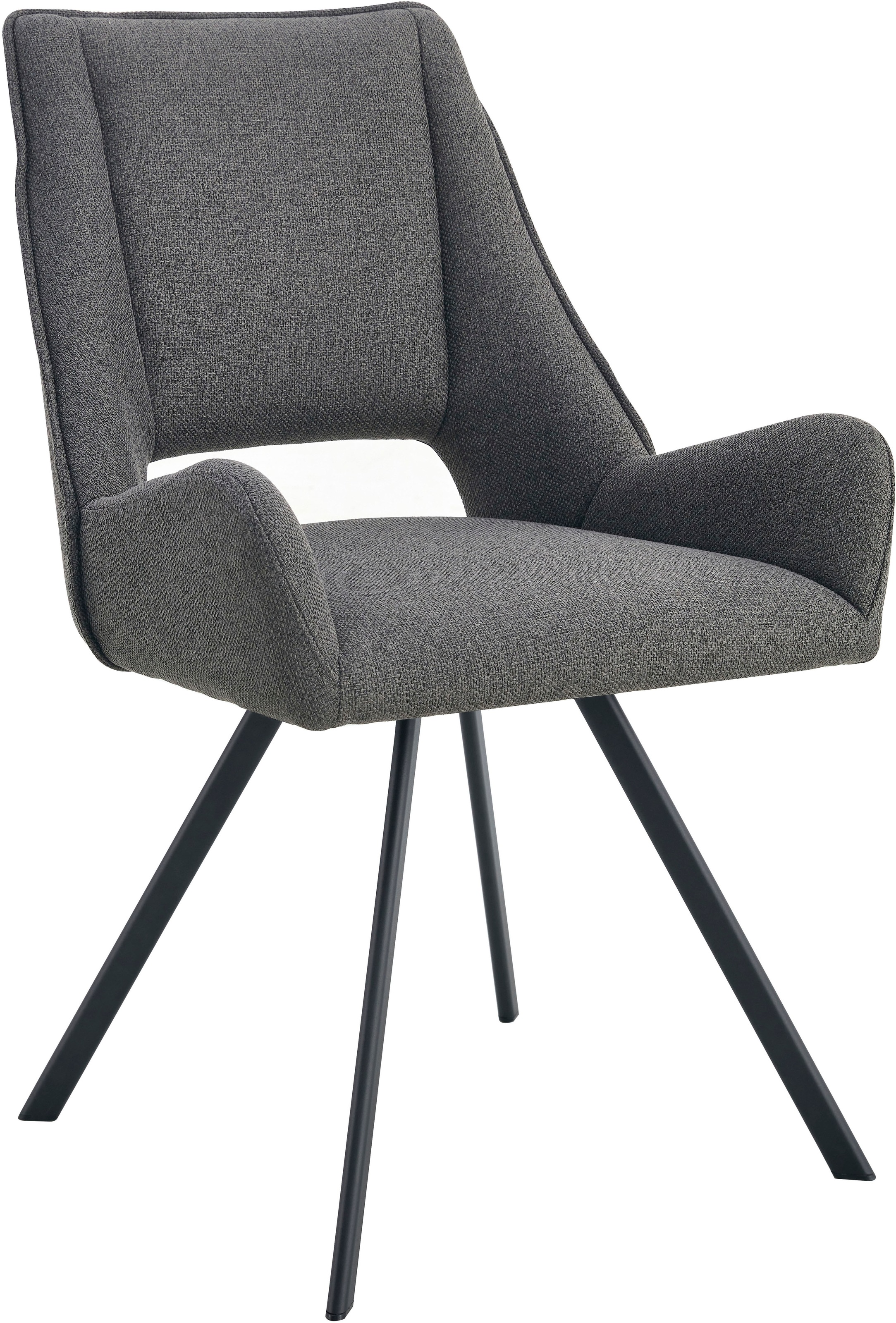 Home affaire Esszimmerstuhl »AIRDRIE, 2er Set, mit Metallgestell in matt schwarz« (Set) 2 Stk.in verschiedenen Farben, Belsatbarkeit pro Stuhl 120 kg