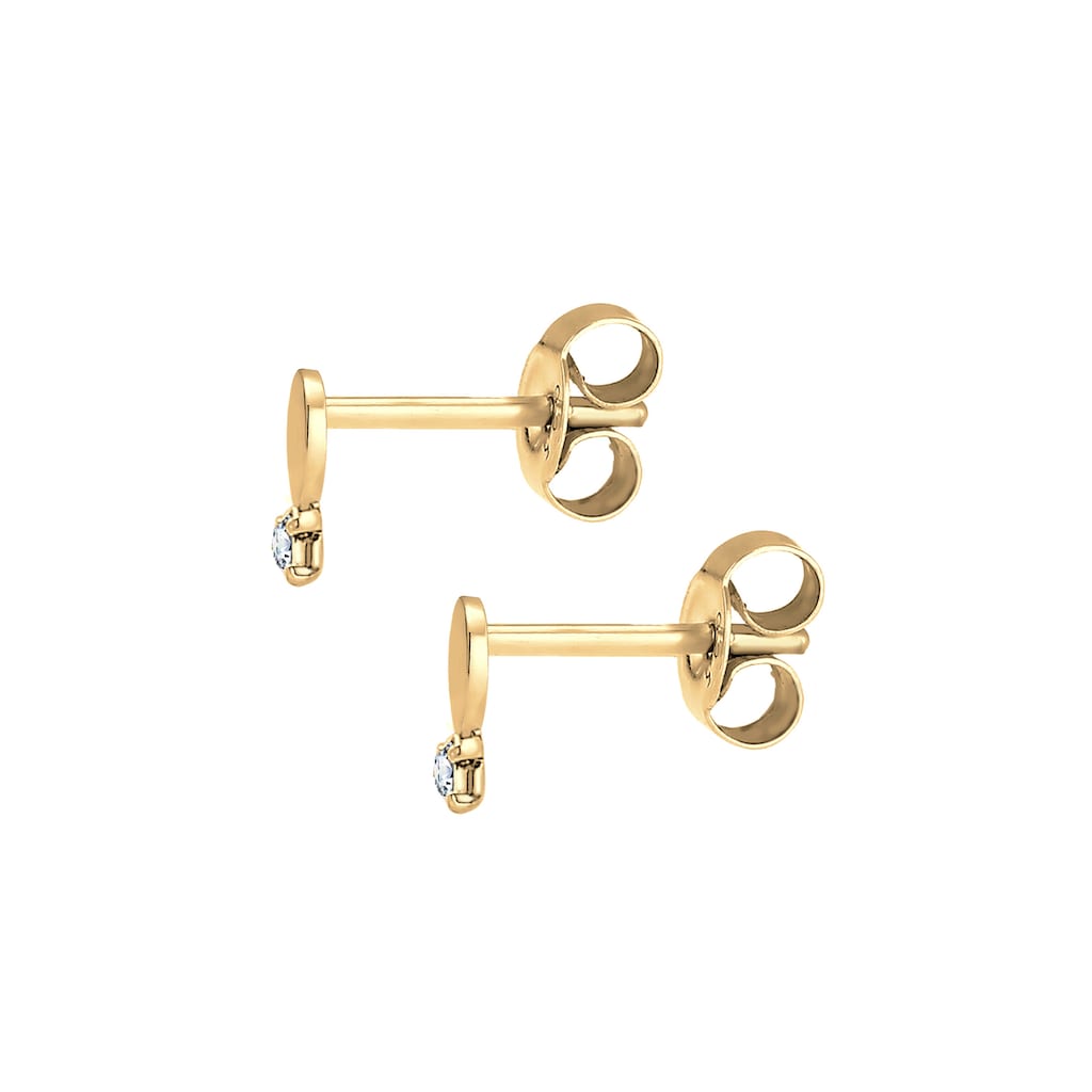 Elli DIAMONDS Paar Ohrstecker »Ohrstecker Kreis Diamant (0.03 ct.) 585er Gelbgold«