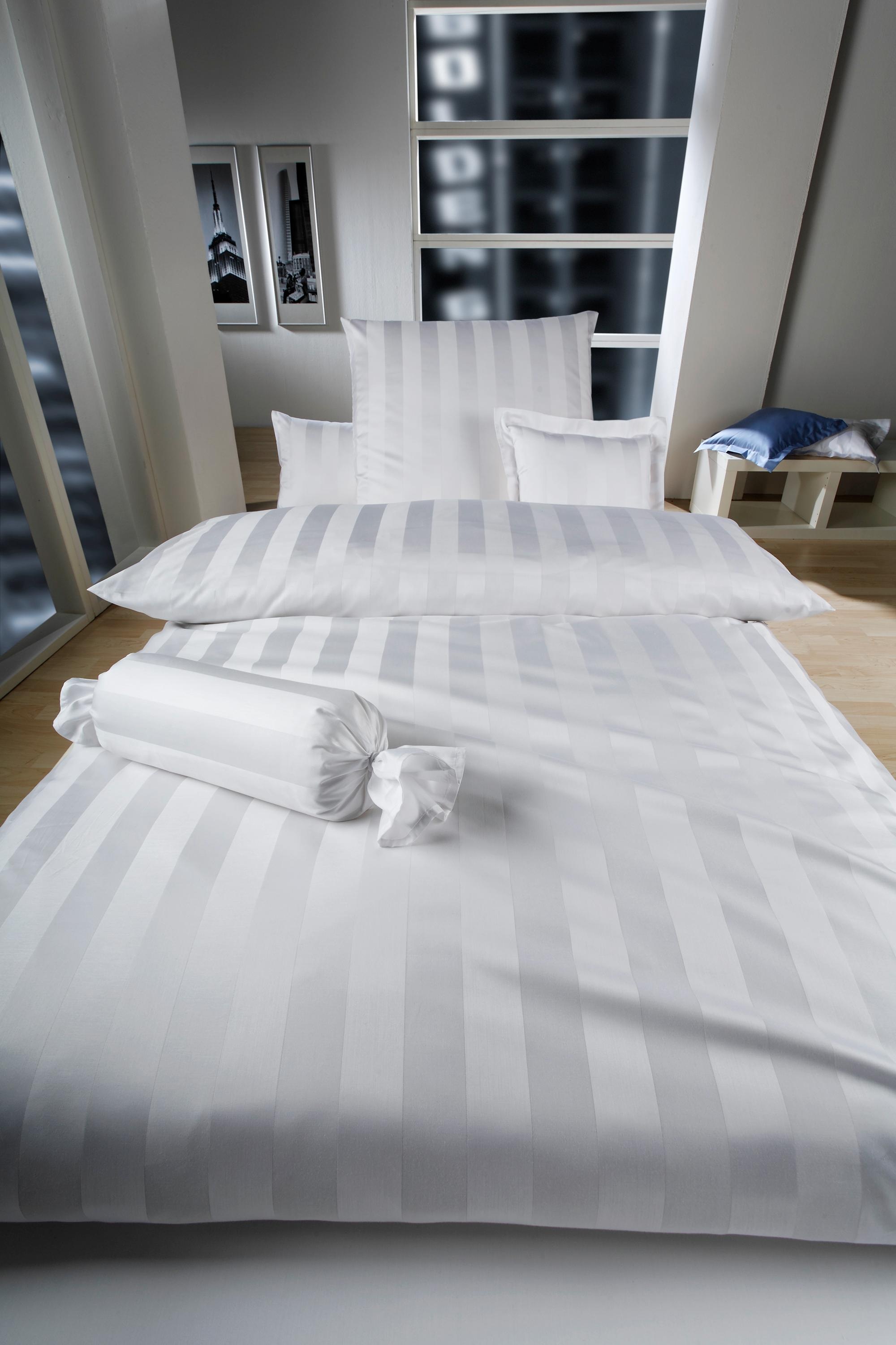 Curt Bauer Bettwäsche »Como in Gr. 135x200, 155x220 oder 200x200 cm« 2 Stk. tlg. Bettwäsche aus Baumwolle, gestreifte Bettwäsche mit Reißverschluss