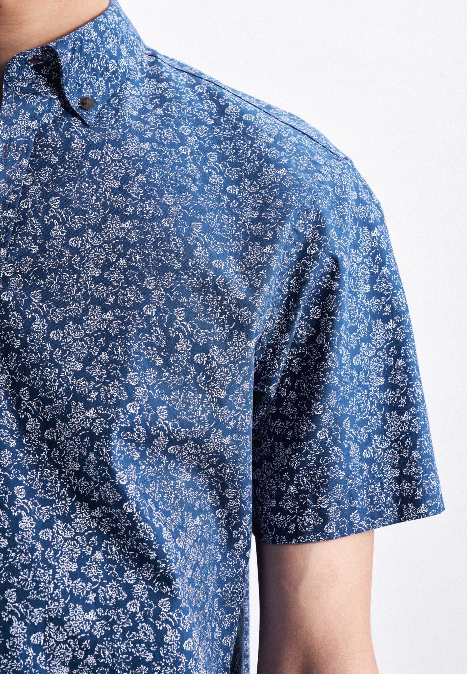 seidensticker Businesshemd »Schwarze Rose«, Regular Kurzarm Button-Down-Kragen Druck