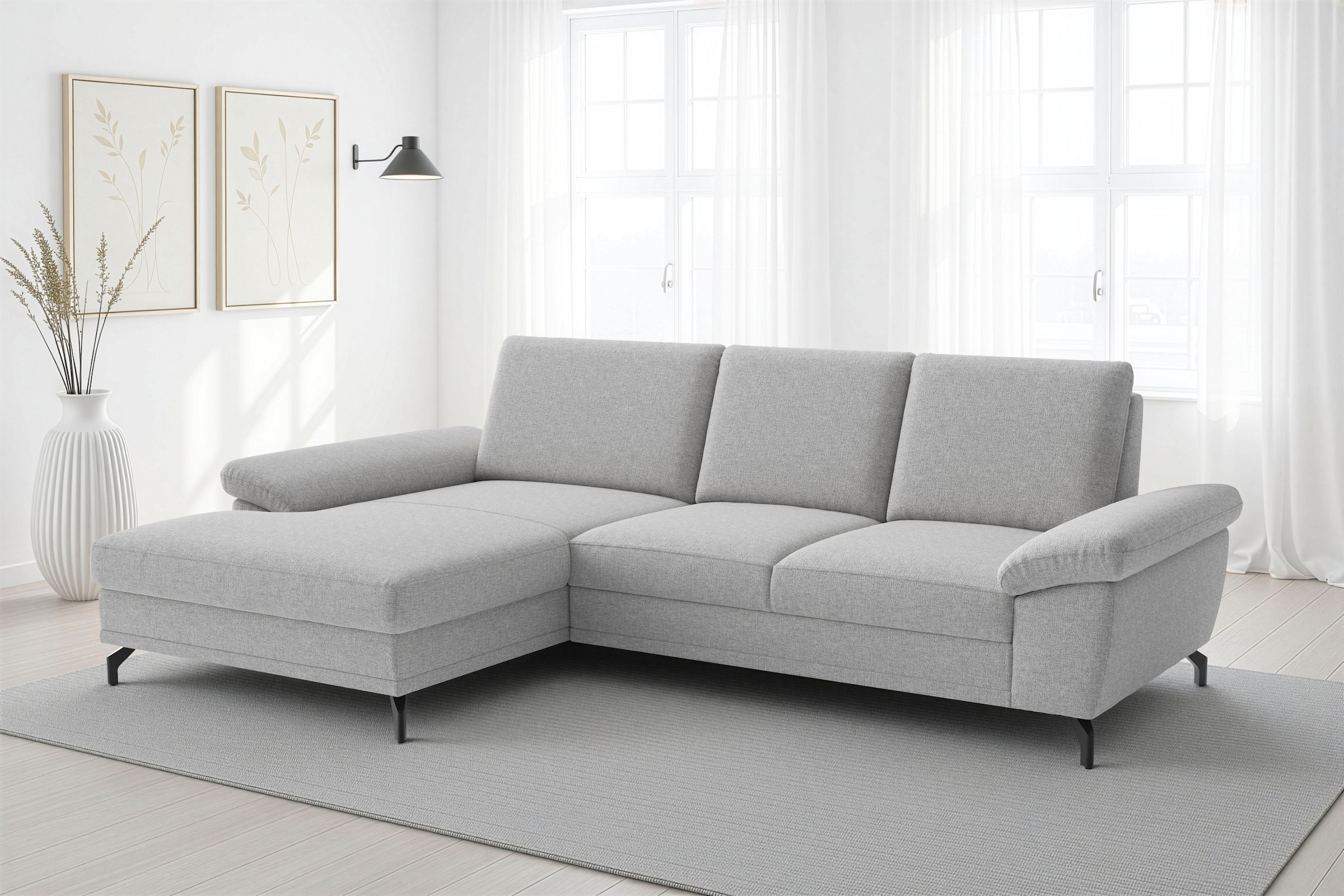 sit&more Ecksofa "Chelsea L-Form, B: 264 cm, Armteil- & Sitztiefenverstellung" optional Schlaffunktion und Bettkasten