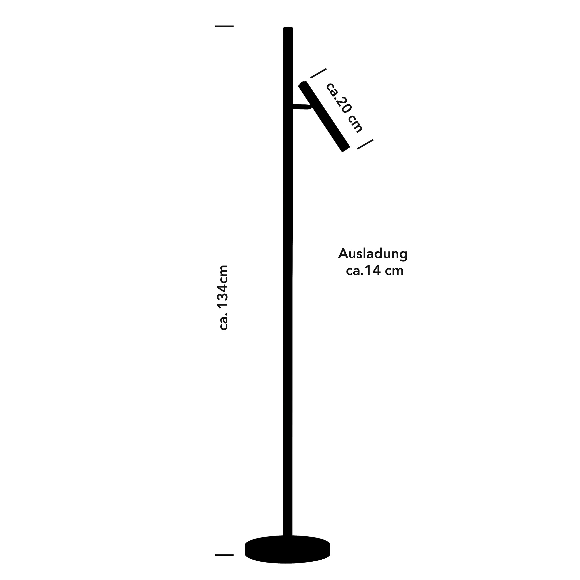 HELL höllisch gutes Licht LED Stehlampe »STREAK-B« LED-Modul 1 Stk. Warmweiß Tastdimmer