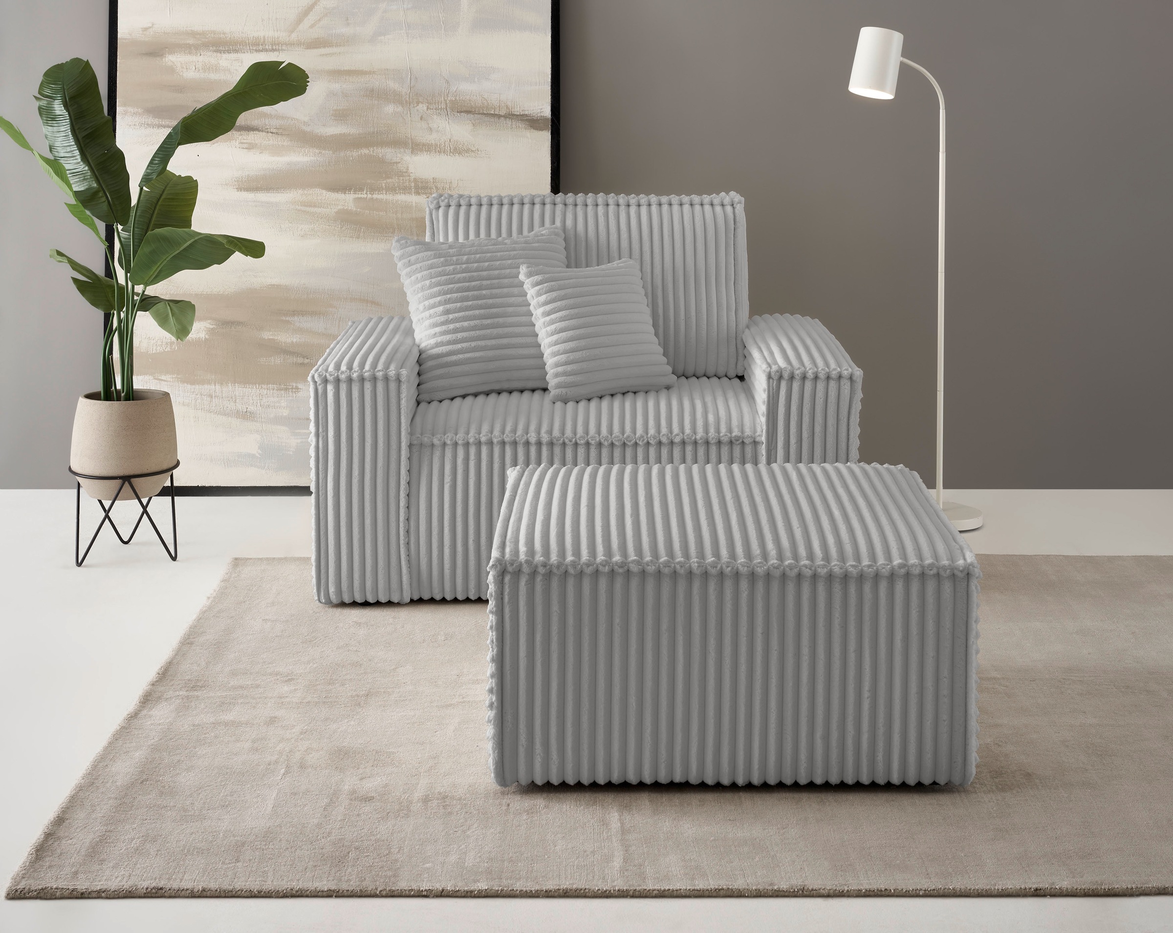 andas Loveseat »Finnley«, (2 St.), Loveseat und Hocker im Set, passend zur Polster-Serie Finnley