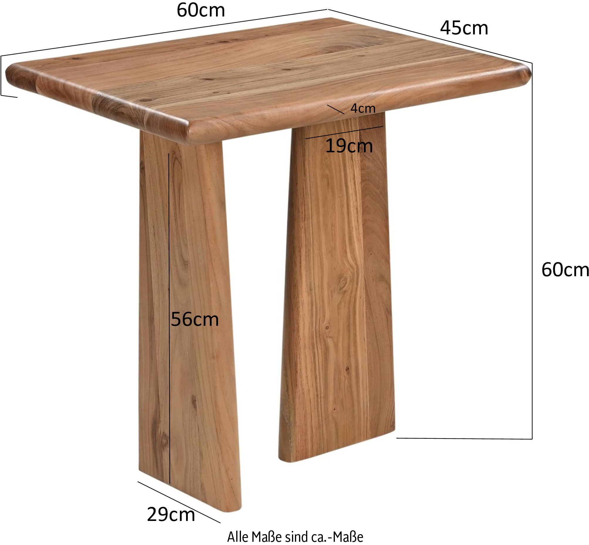 SIT Beistelltisch »ACACIA WAVE«, mit ausgeprägter Maserung
