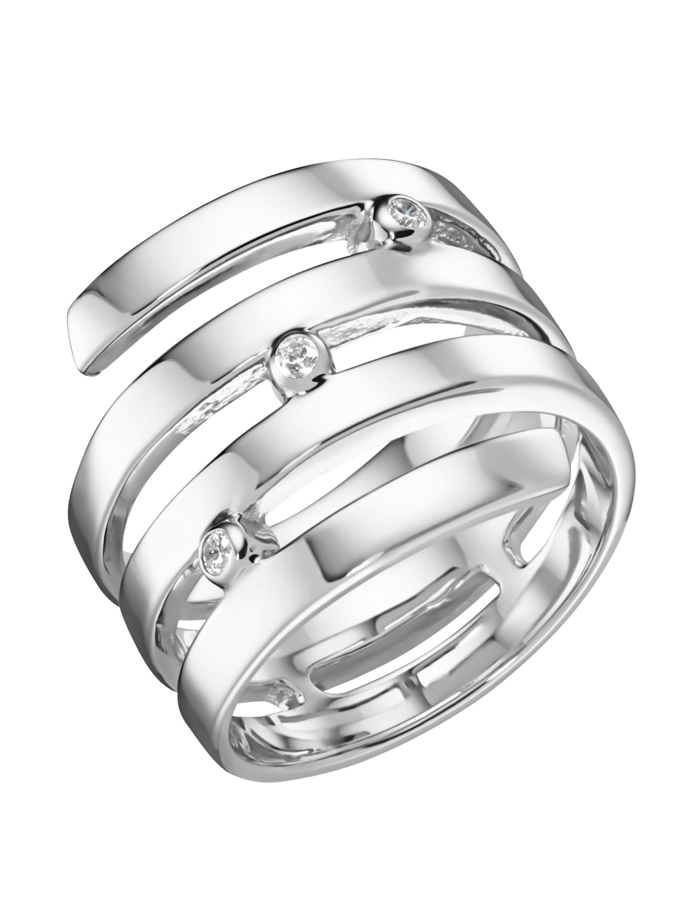 Fingerring LADY Gr. 18, silber (silber 925), Fingerringe, Damen, 18, Silber 925 (Sterlingsilber), Fingerring