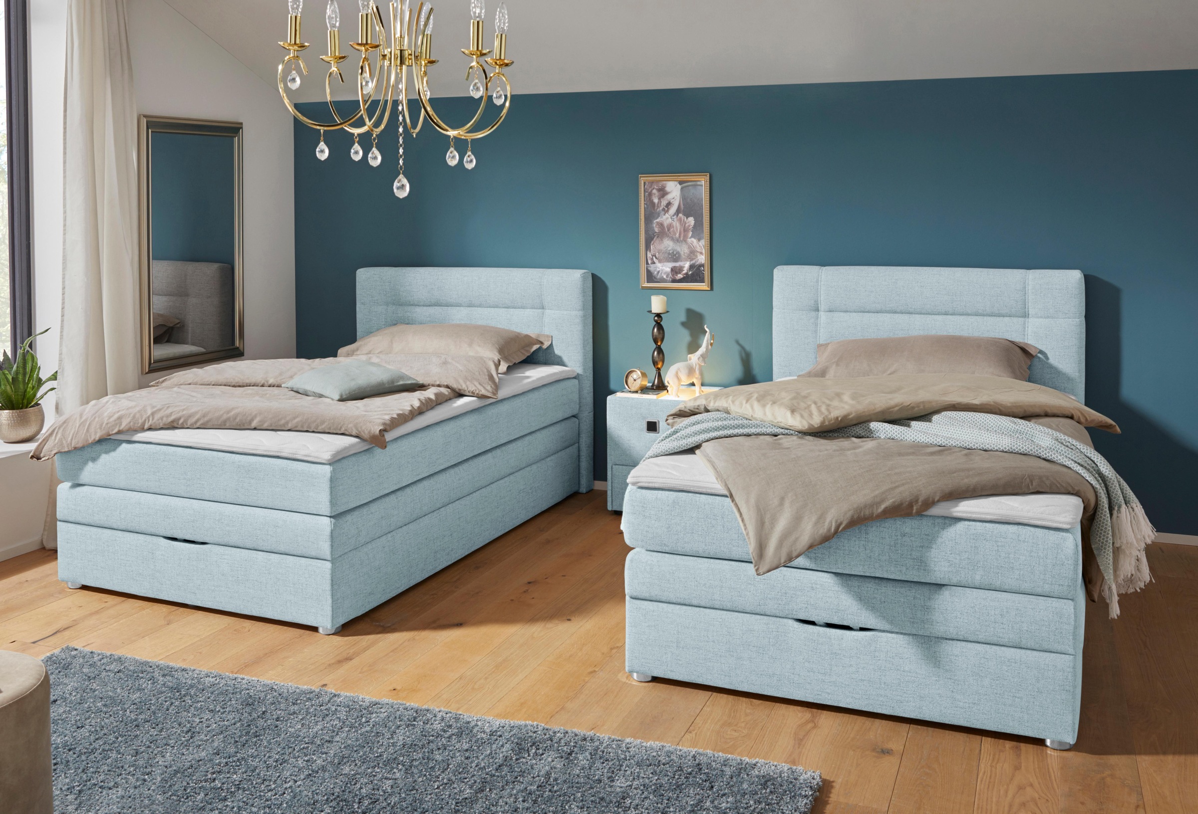Jockenhöfer Gruppe Boxspringbett »Carmen«, mit Bettkasten und Topper, erhältlich in 120 & 140cm Breite