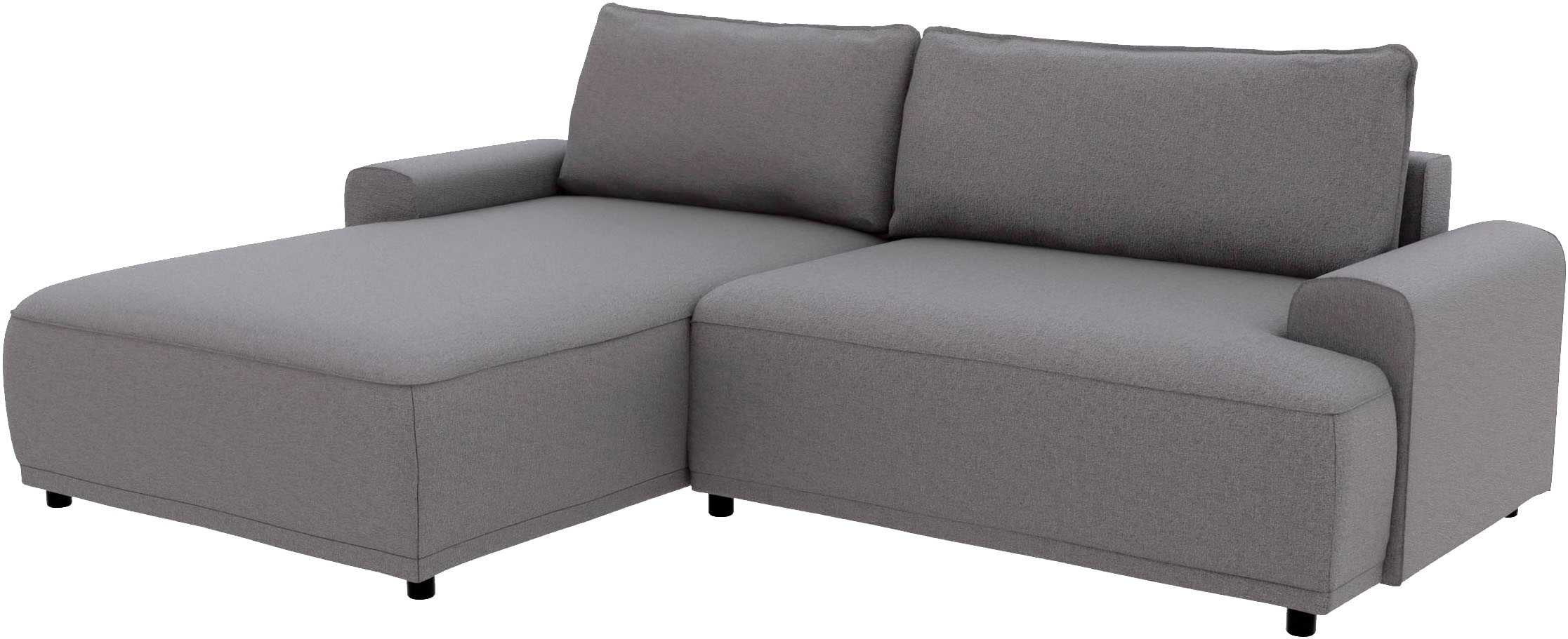 TRENDMANUFAKTUR Ecksofa »Fordon, Schlafsofa mit Bettkasten, Couch in L-Form, Breite 250 cm«, in Struktur LUMOS, 3D-Effekt, anthrazit, Recamiere links