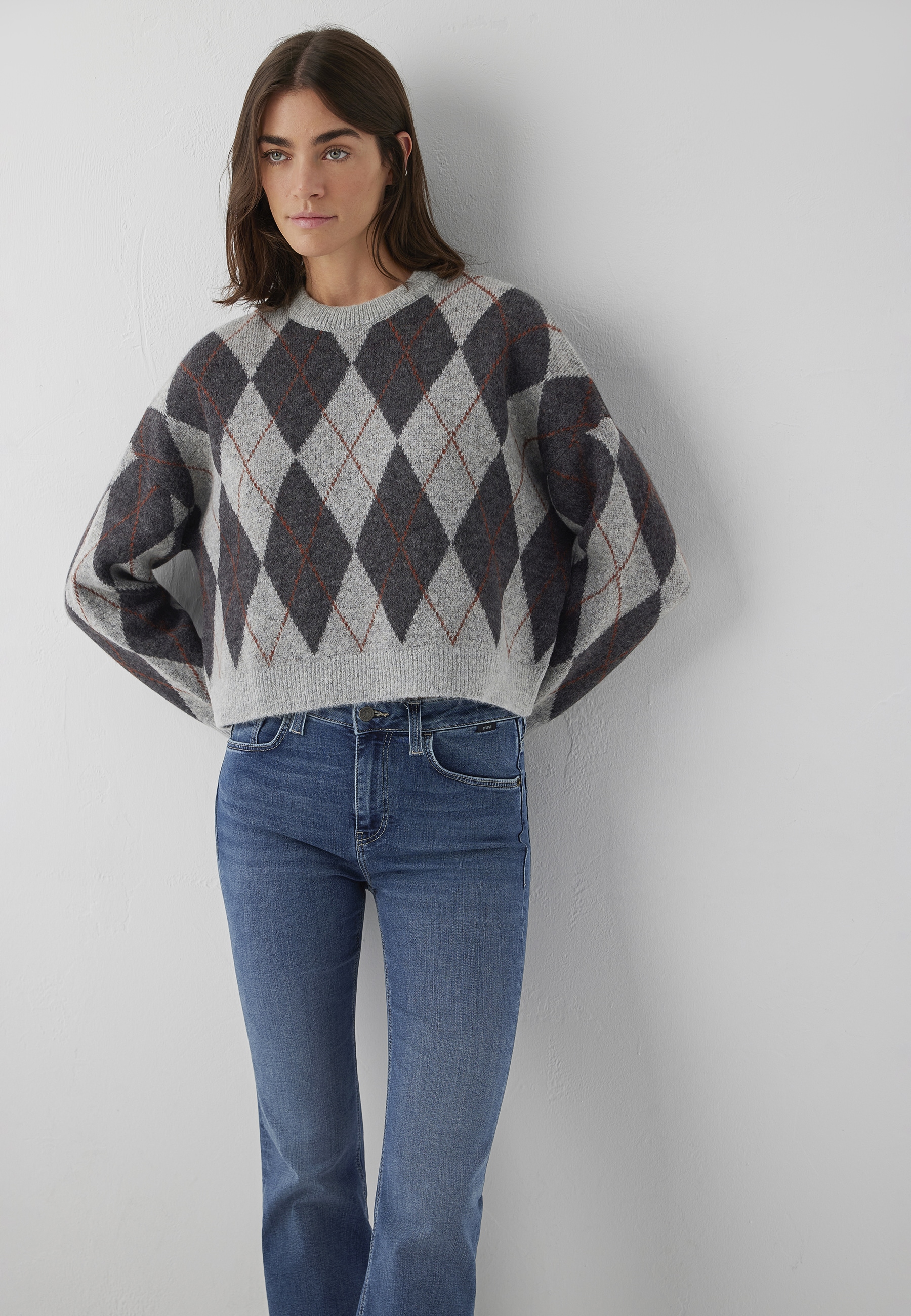 Mavi Rundhalspullover "CREW NECK SWEATER" Pullover Argyle