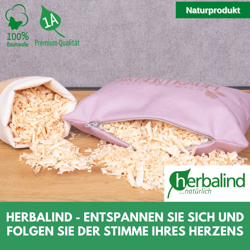 herbalind Zirbenkissen »Zirbentraum in Anthrazit/Roségold 30x20 mit Reißverschluss - Gefüllt«, (1 tlg.)