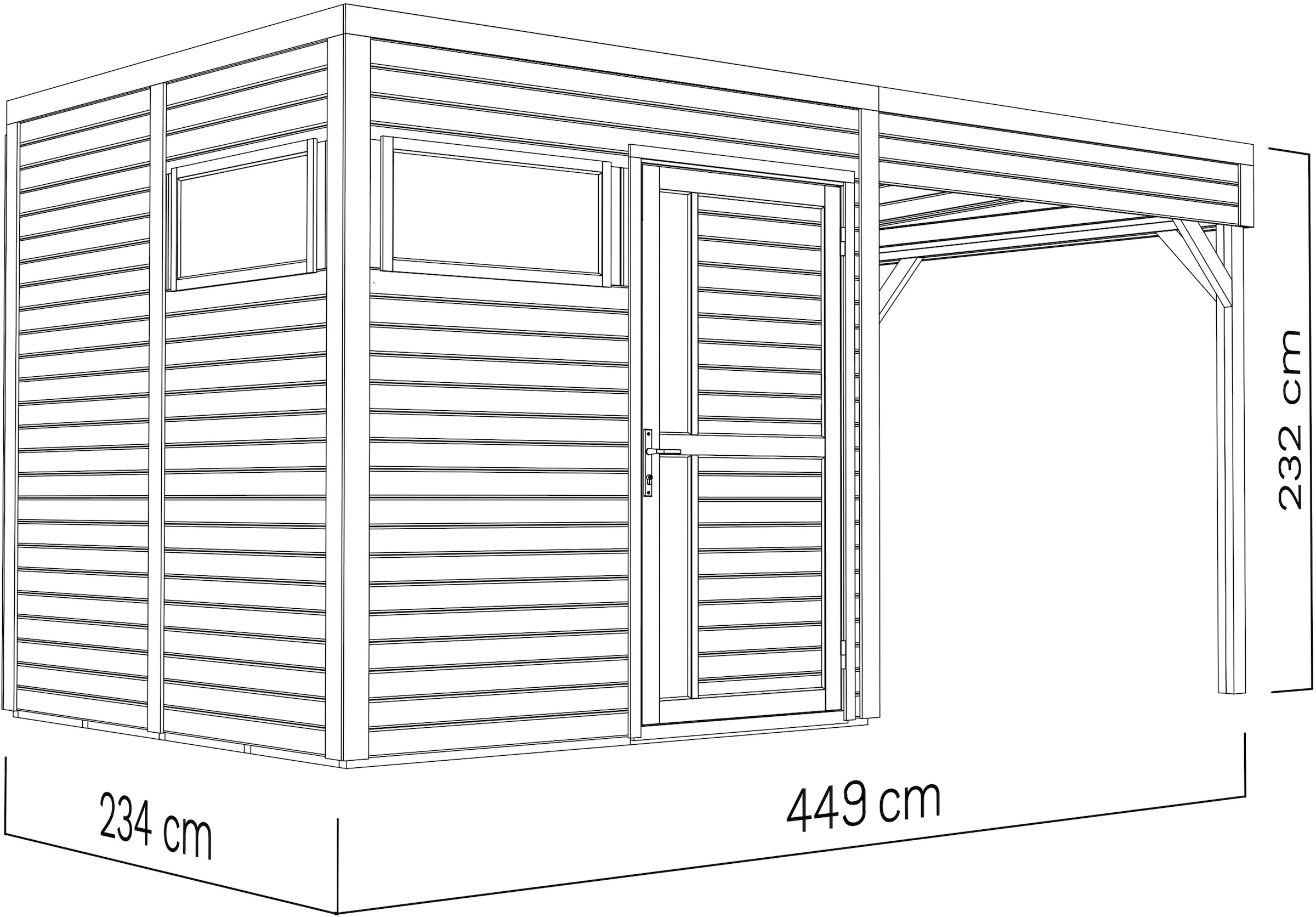 BERTILO Gartenhaus »Cubus 2 Lounge anthrazit«